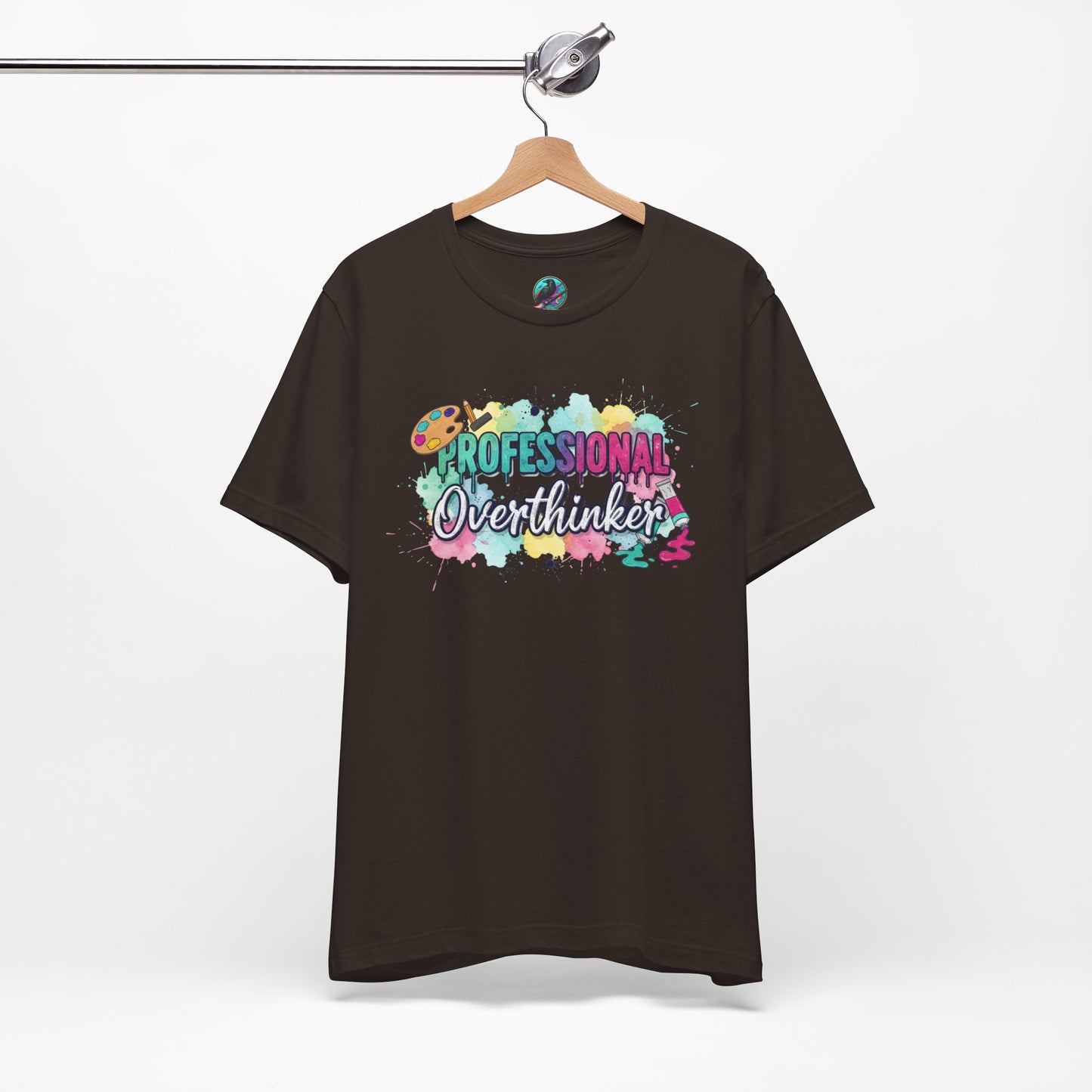 Professional Overthinker T-Shirt - Colorful Watercolor Graphic Tee Printify