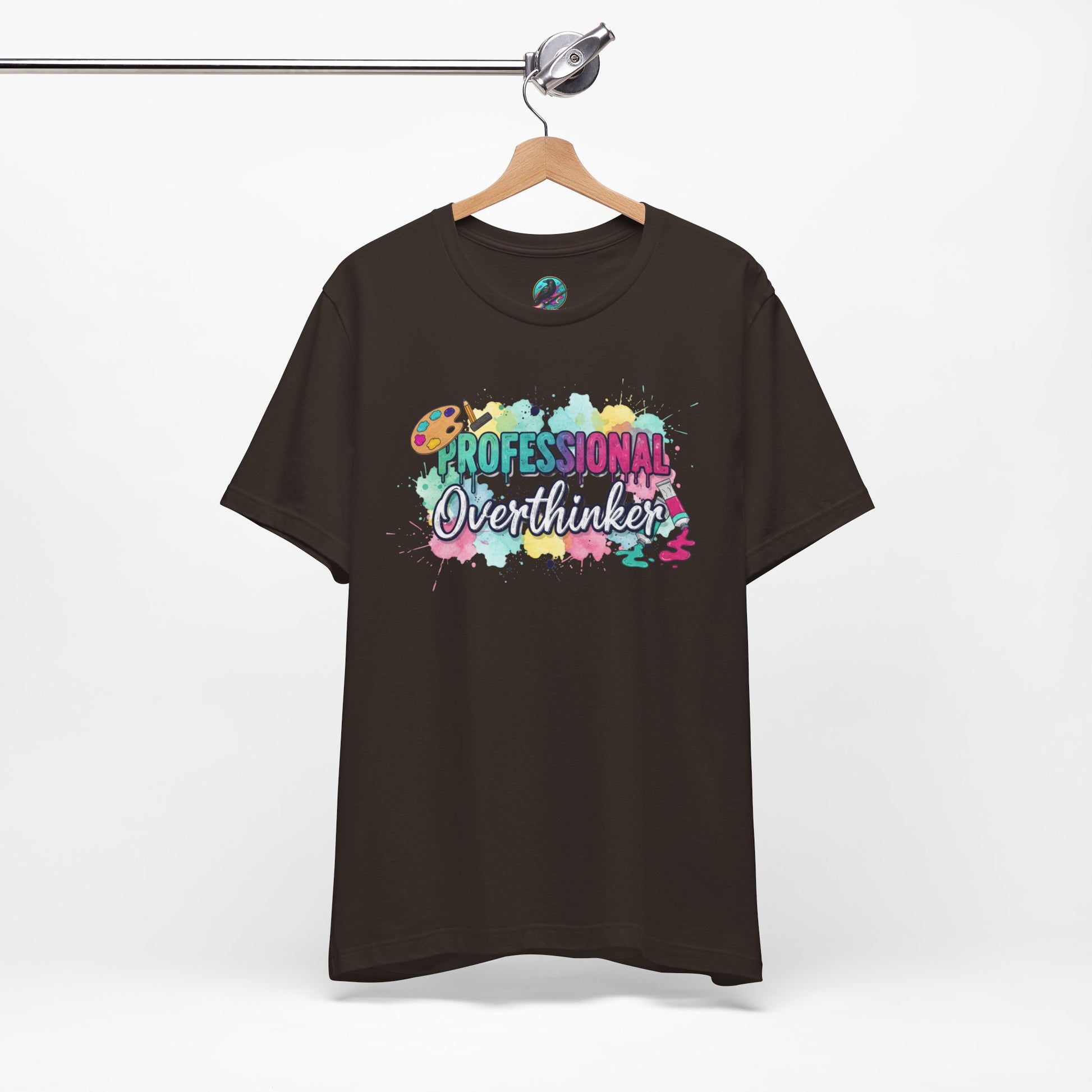 Professional Overthinker T-Shirt - Colorful Watercolor Graphic Tee Printify
