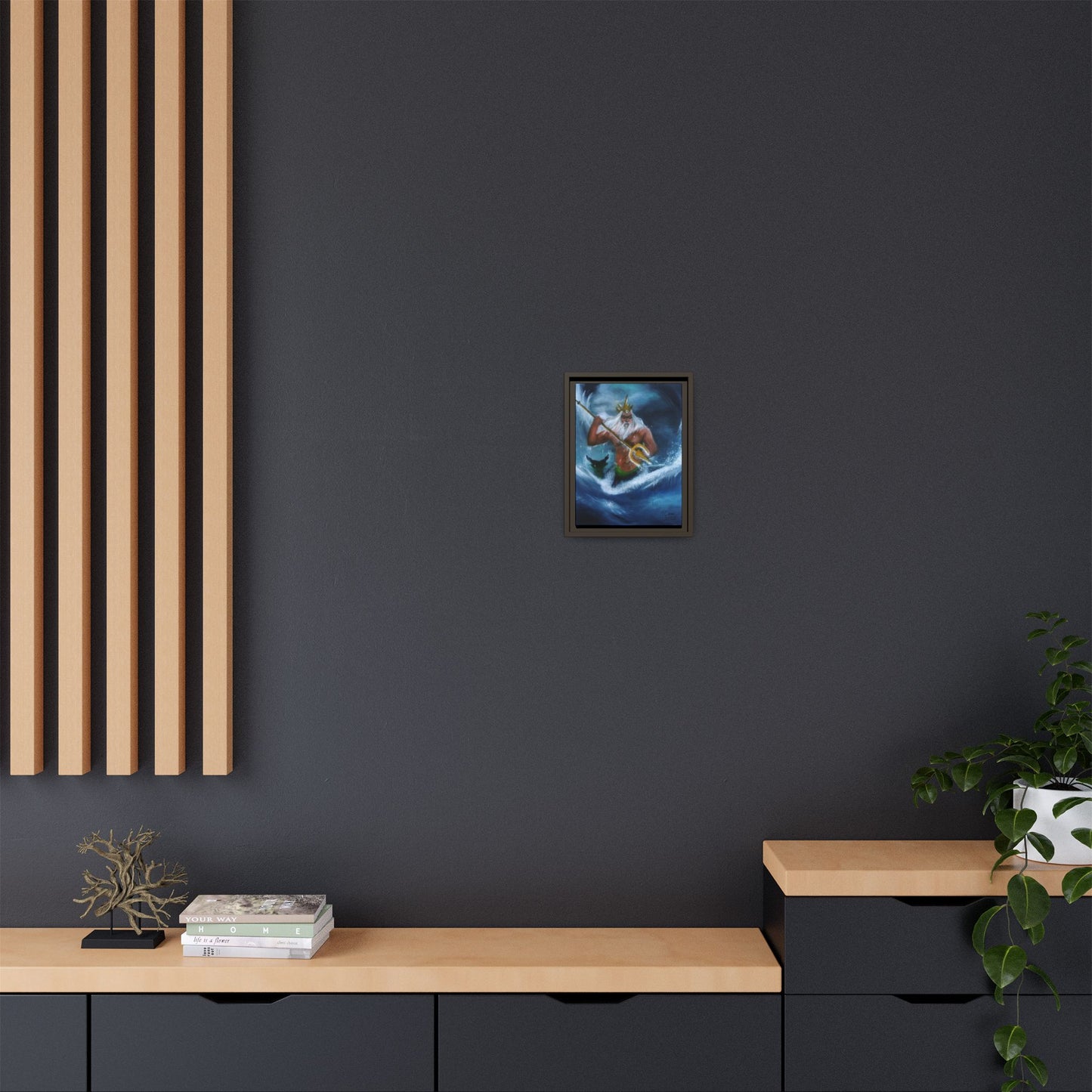 Trident of Final Tides - Framed Canvas Print