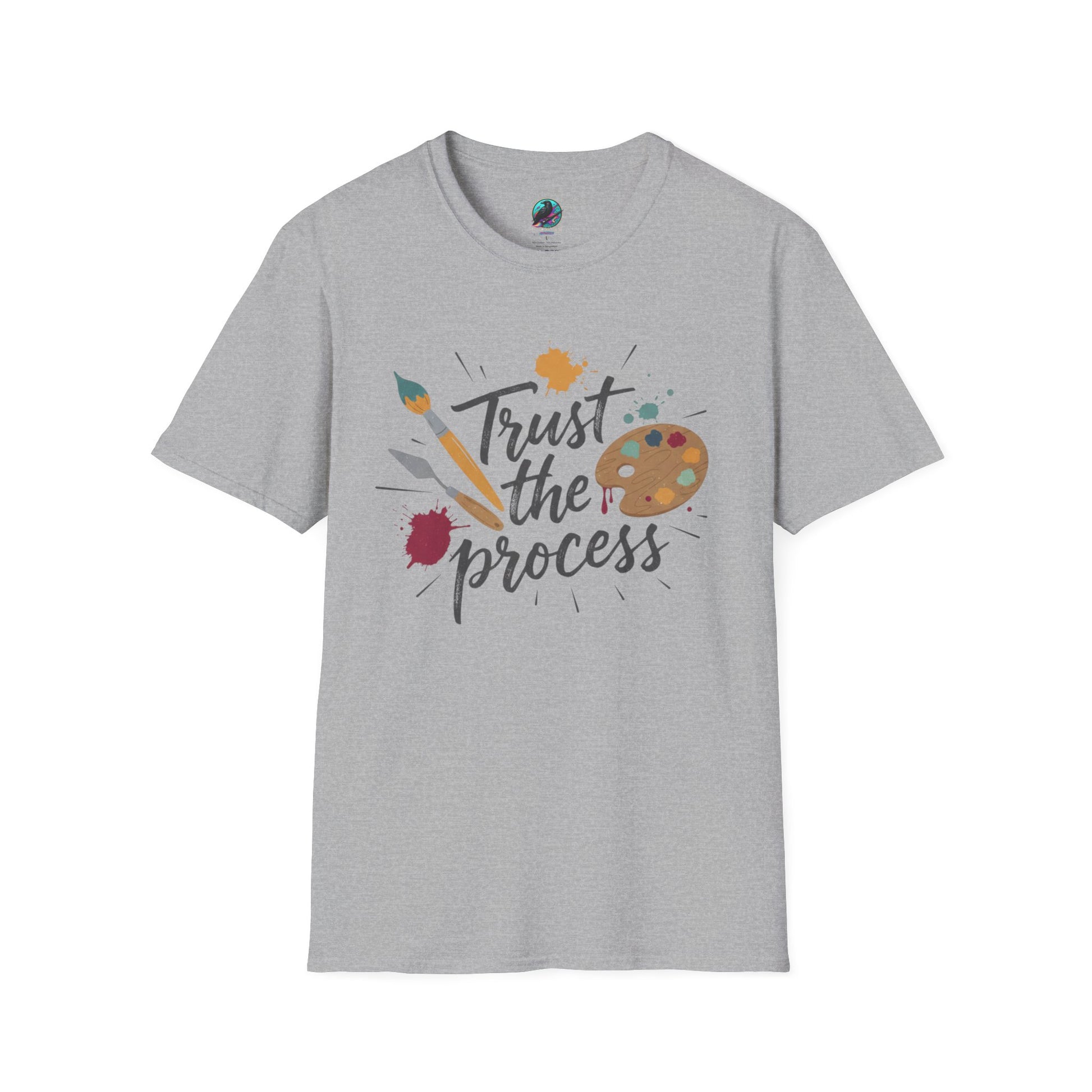 Trust the Process Artist T-Shirt - Inspirational Painter Tee with Palette & Brush Printify