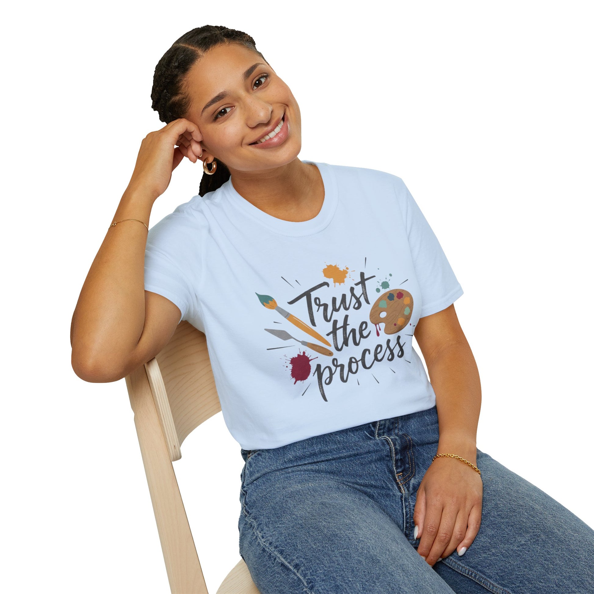 Trust the Process Artist T-Shirt - Inspirational Painter Tee with Palette & Brush Printify