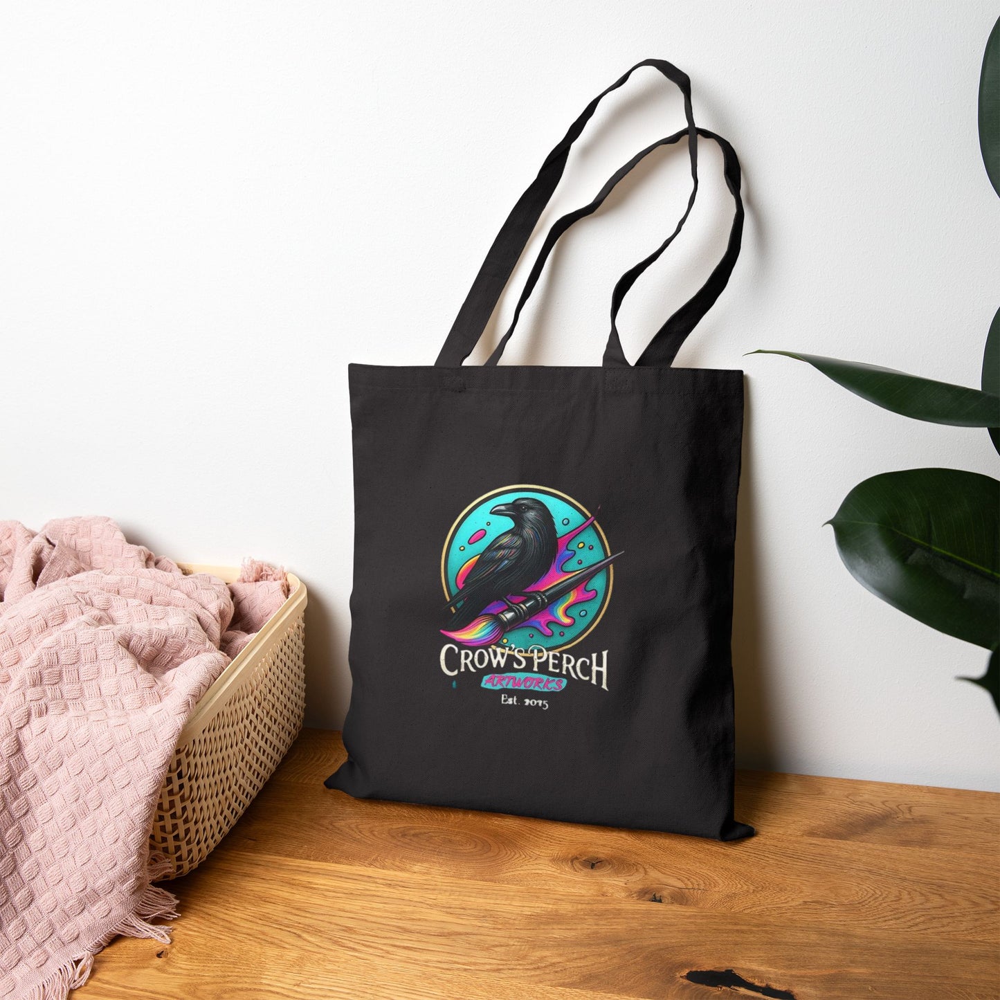 Crow's Perch Artworks Canvas Tote Bag, Eco-Friendly Shopping Bag, Stylish Reusable Grocery Tote, Bird Lover Gift, Artful Carryall