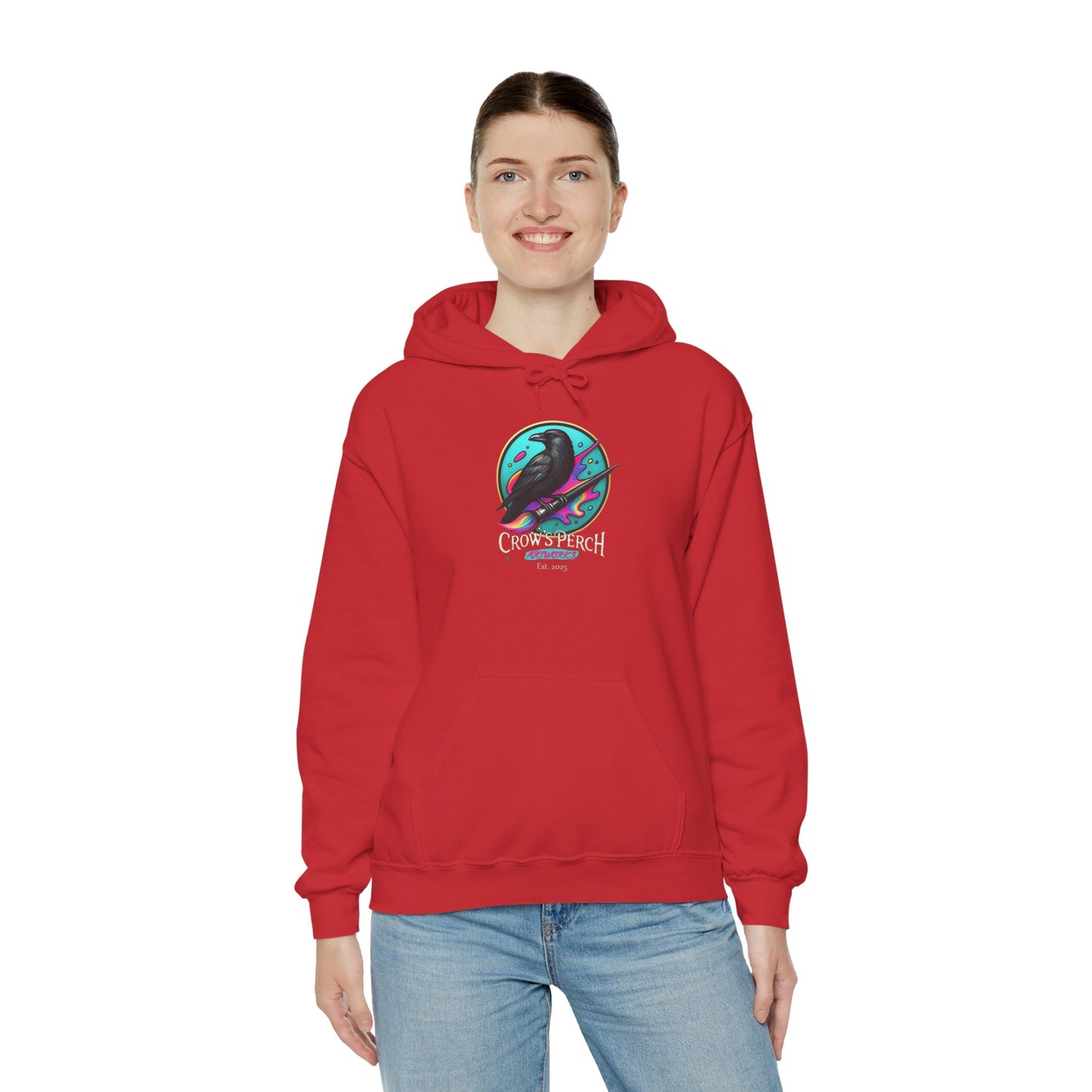 Crow's Perch Artworks Graphic Hoodie, Cozy Sweatshirt Gift, Stylish Layering Piece, Everyday Fashion Statement