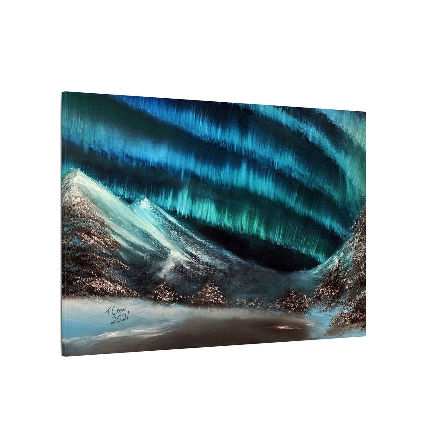 Northern Lights Canvas Wall Art — Aurora Borealis Matte Stretched Canvas