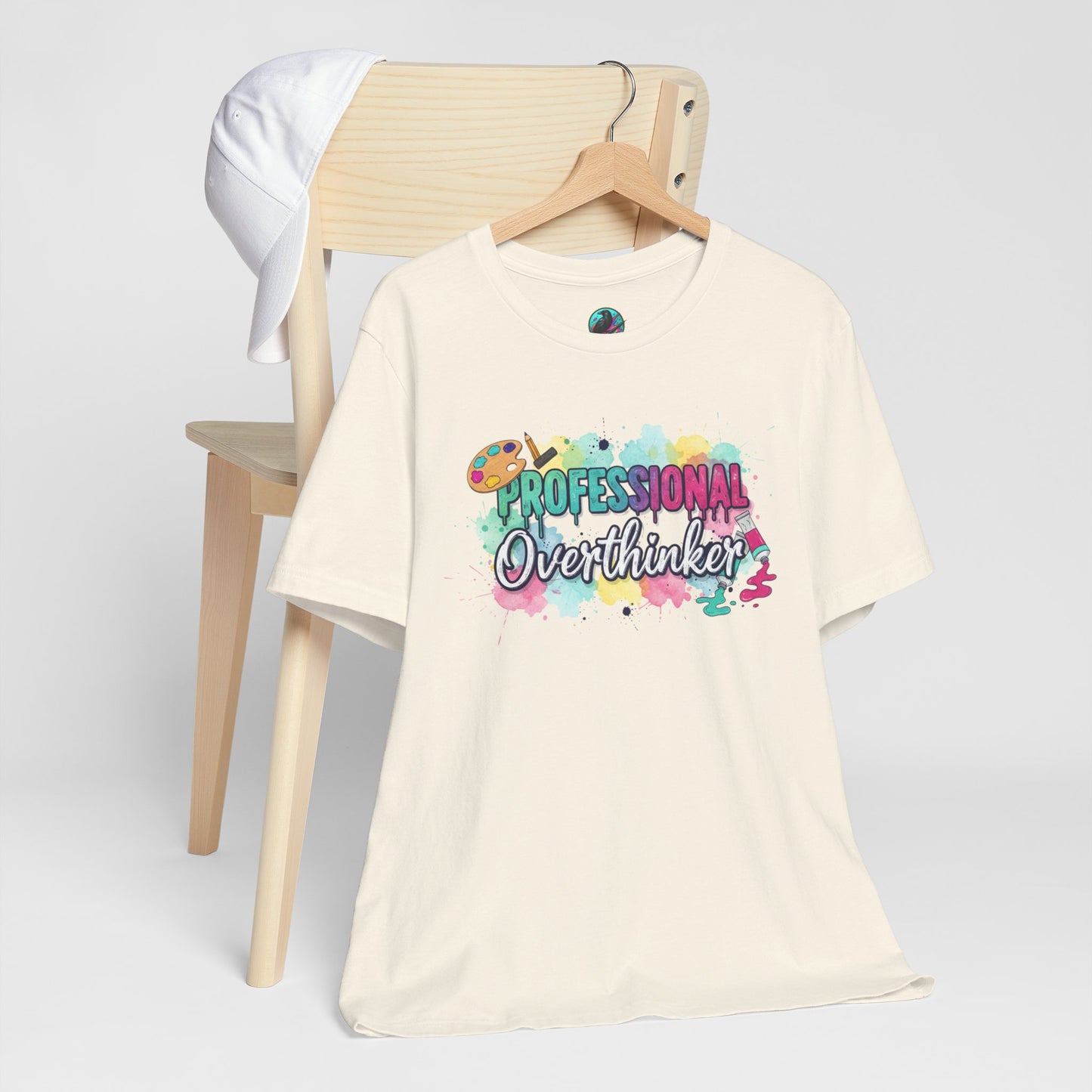 Professional Overthinker T-Shirt - Colorful Watercolor Graphic Tee Printify