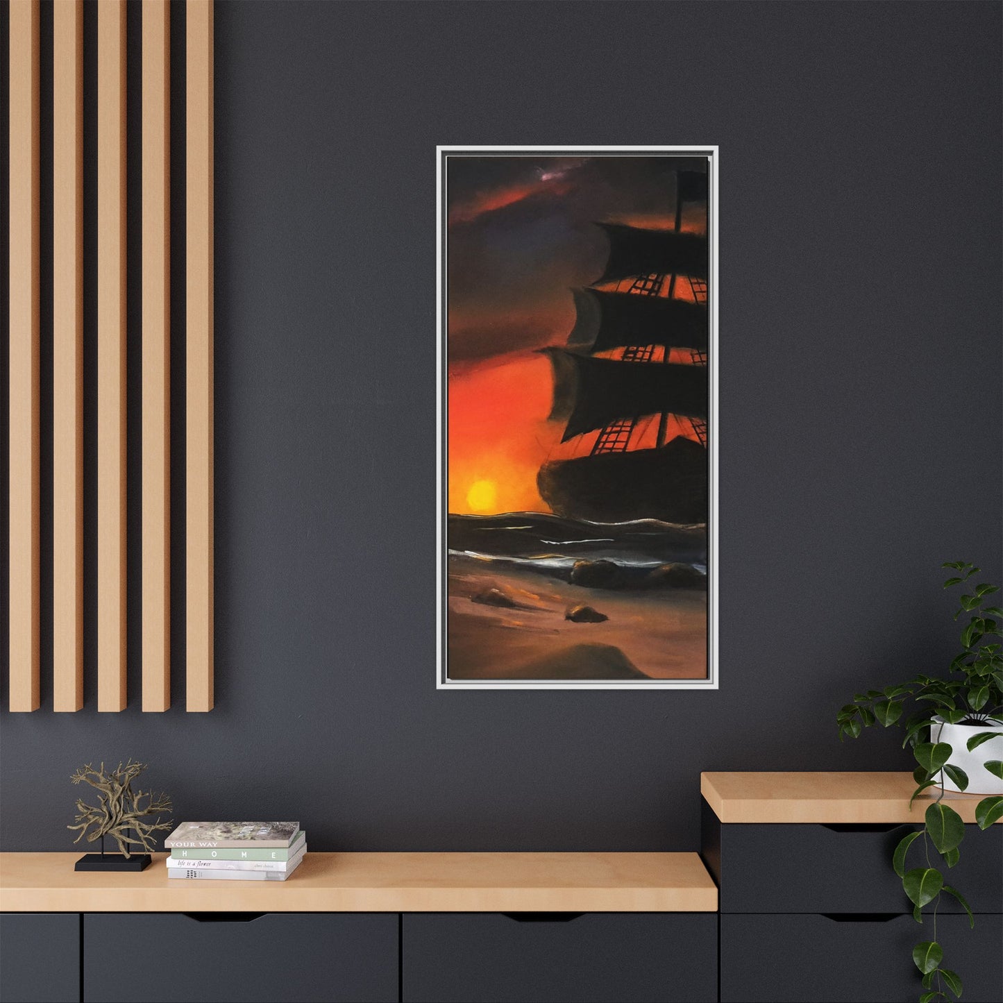 Pirate Ship Panel 2 - Framed Canvas Print Printify