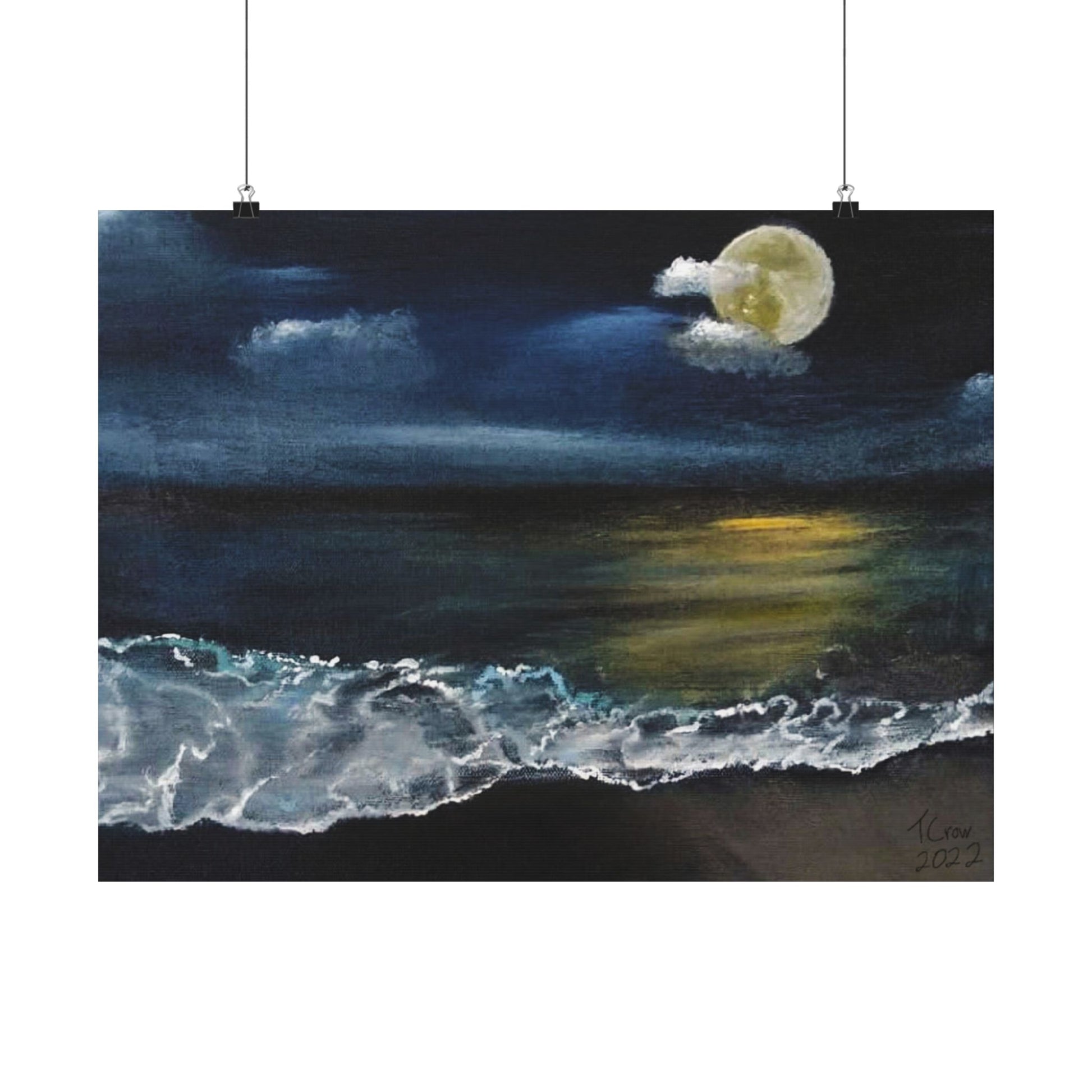 Moonlight Beach - Matte Poster Print Printify