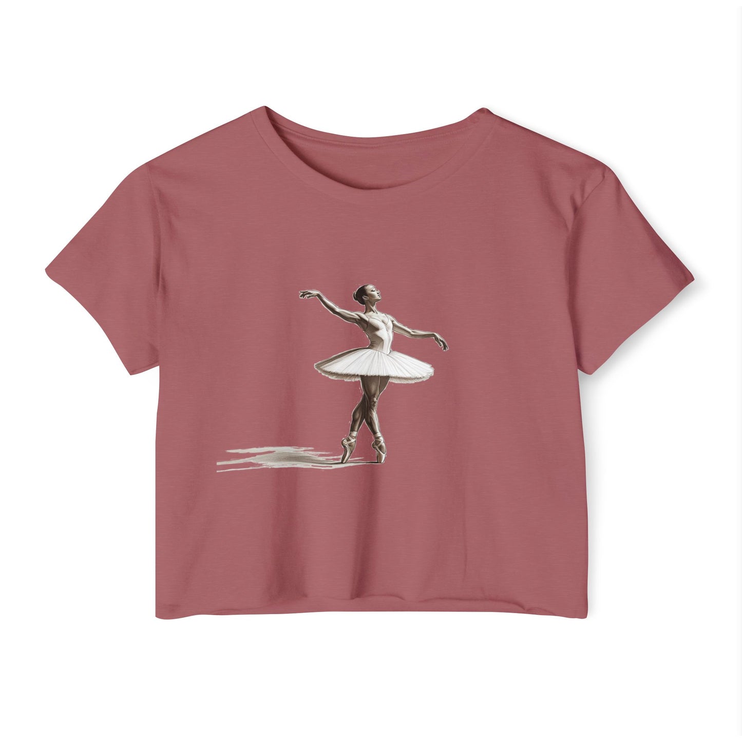 Ballerina Crop Top, Comfortable Summer Wear, Bohemian Style Tee, Perfect for Music Festivals, Dance Events, Beach Days