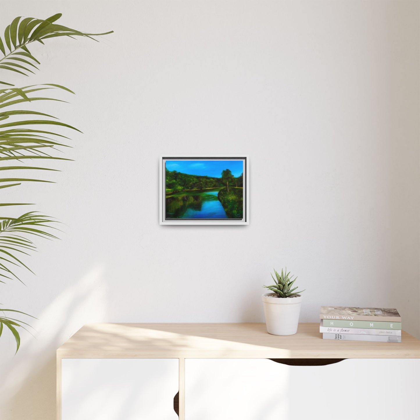 Framed Matte Canvas Art – Serene Nature Landscape