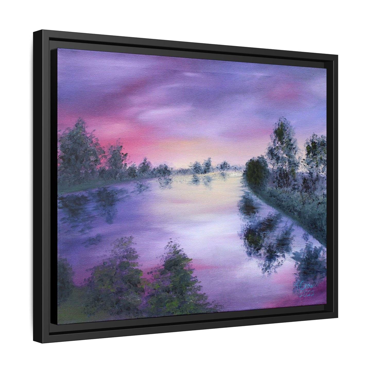 Lavender Lake - Framed Canvas Print
