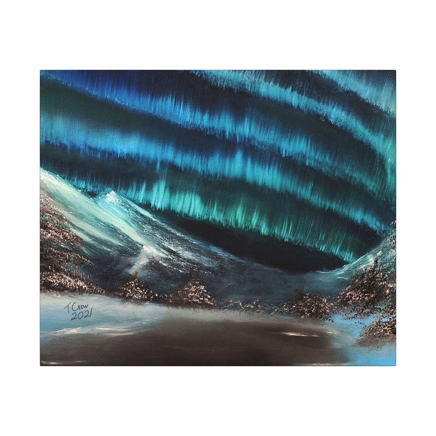 Northern Lights Canvas Wall Art — Aurora Borealis Matte Stretched Canvas