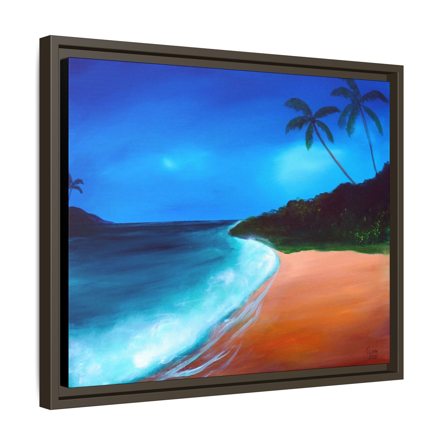 Sunlit Tide - Framed Canvas Print