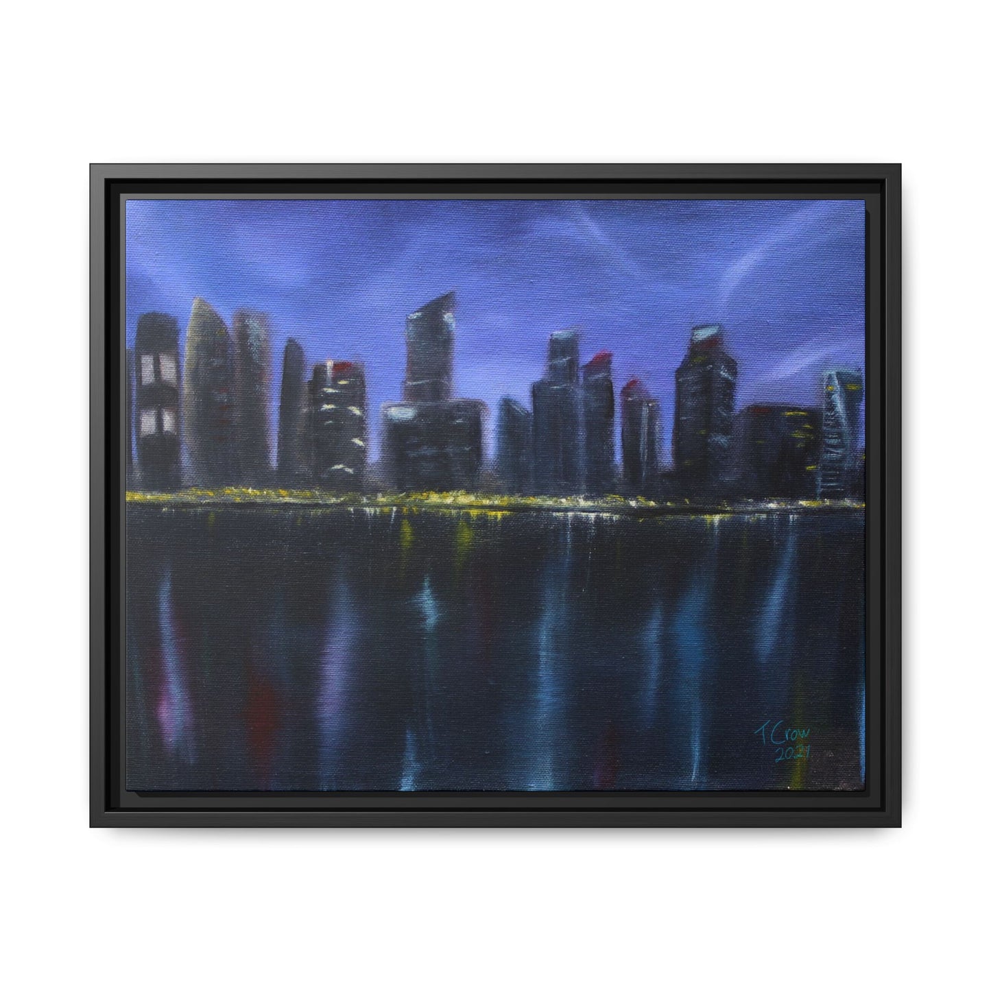 City Lights - Framed Canvas Print