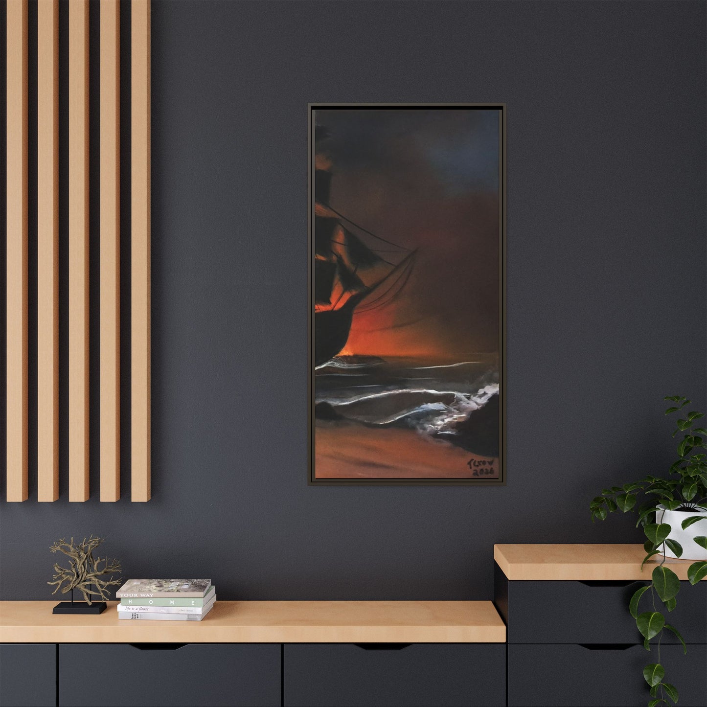 Pirate Ship Panel 3 - Framed Canvas Print Printify