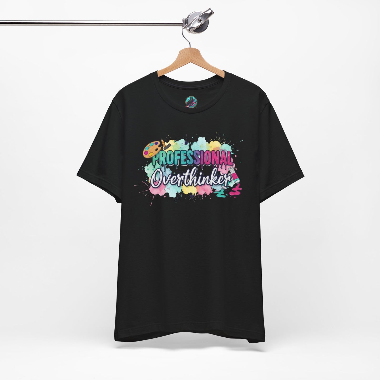 Professional Overthinker T-Shirt - Colorful Watercolor Graphic Tee Printify