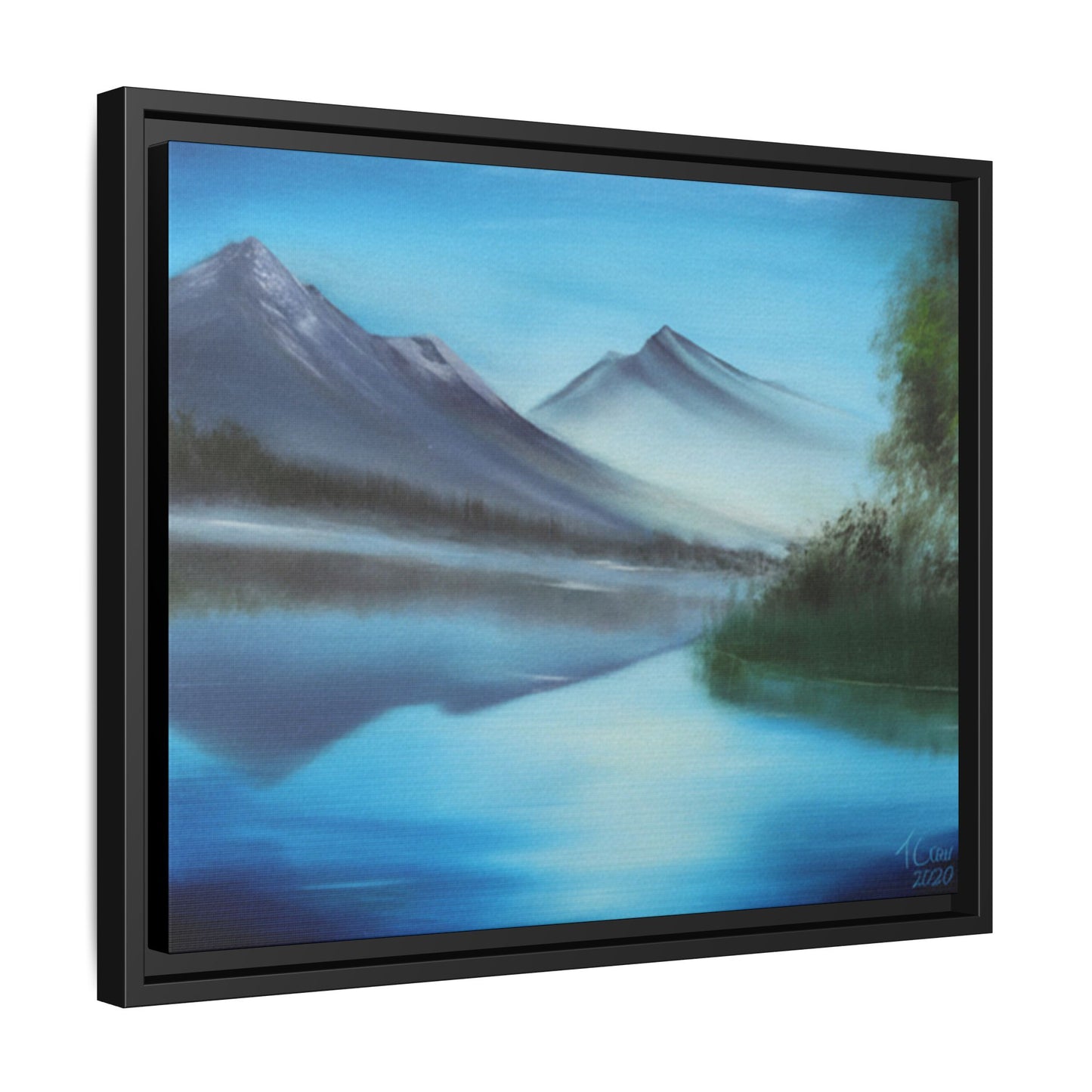Mirror of the Mountains - Framed Canvas Print