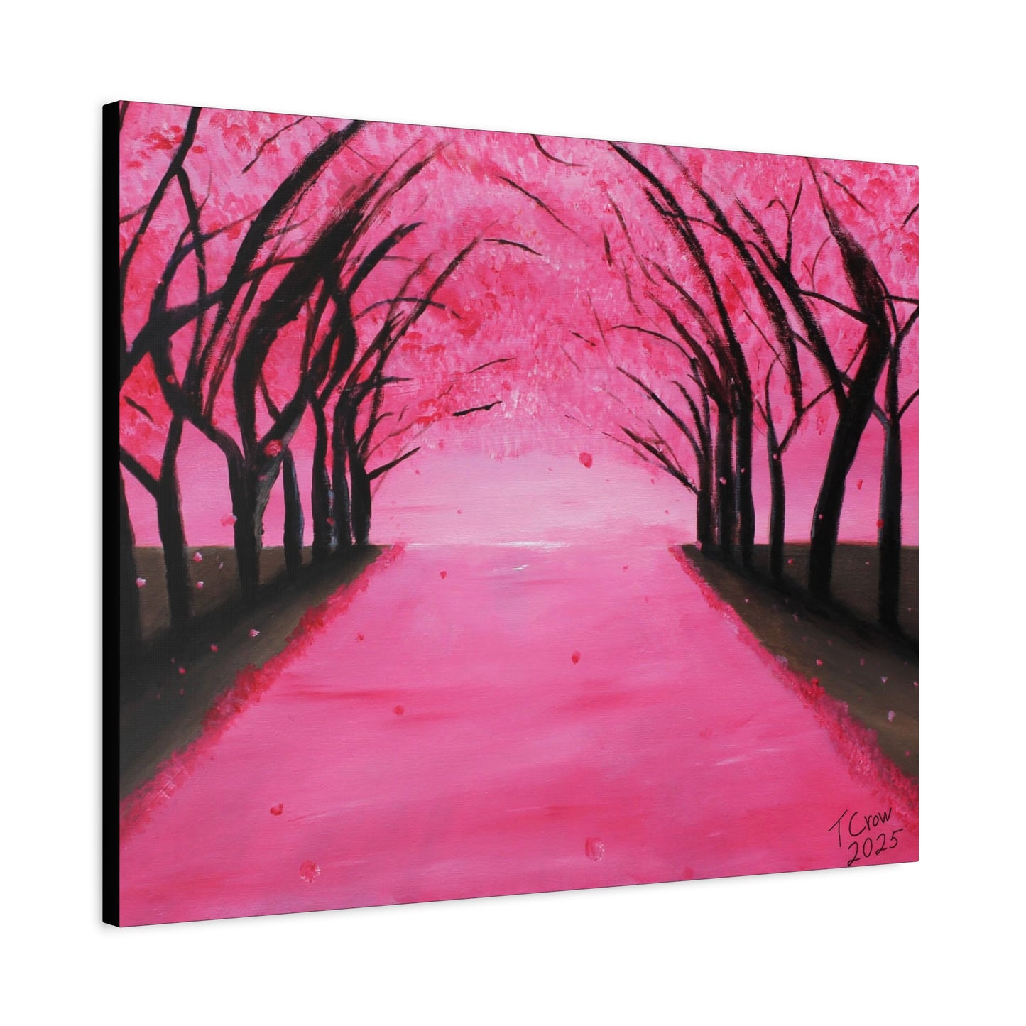 Cherry Blossom Pathway Canvas Art - Elegant Floral Wall Decor