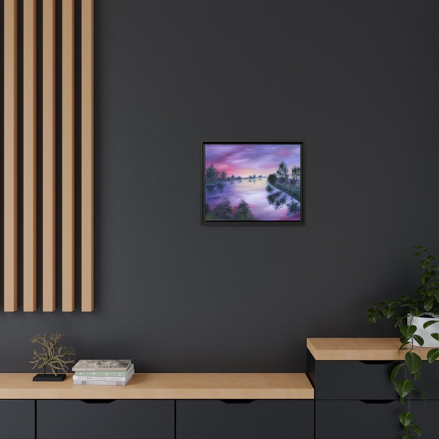 Lavender Lake - Framed Canvas Print