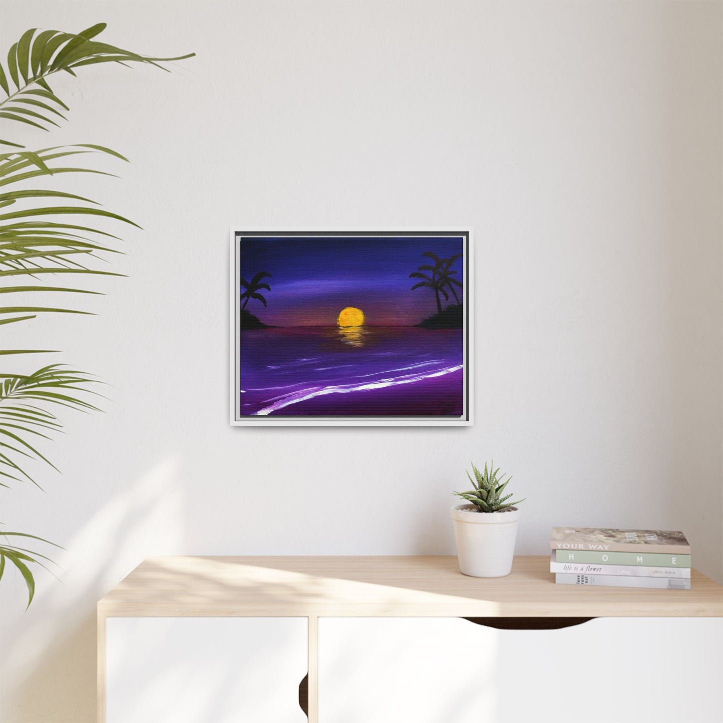 Amethyst Shore - Framed Canvas Print