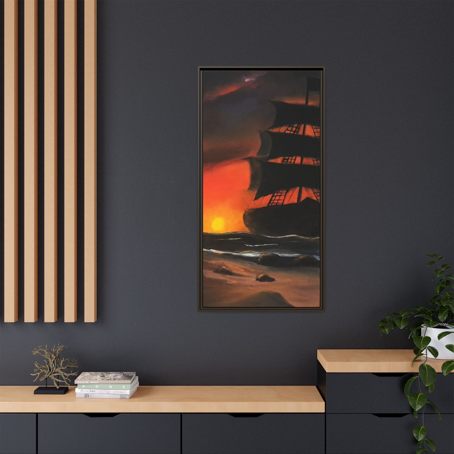 Pirate Ship Panel 2 - Framed Canvas Print Printify