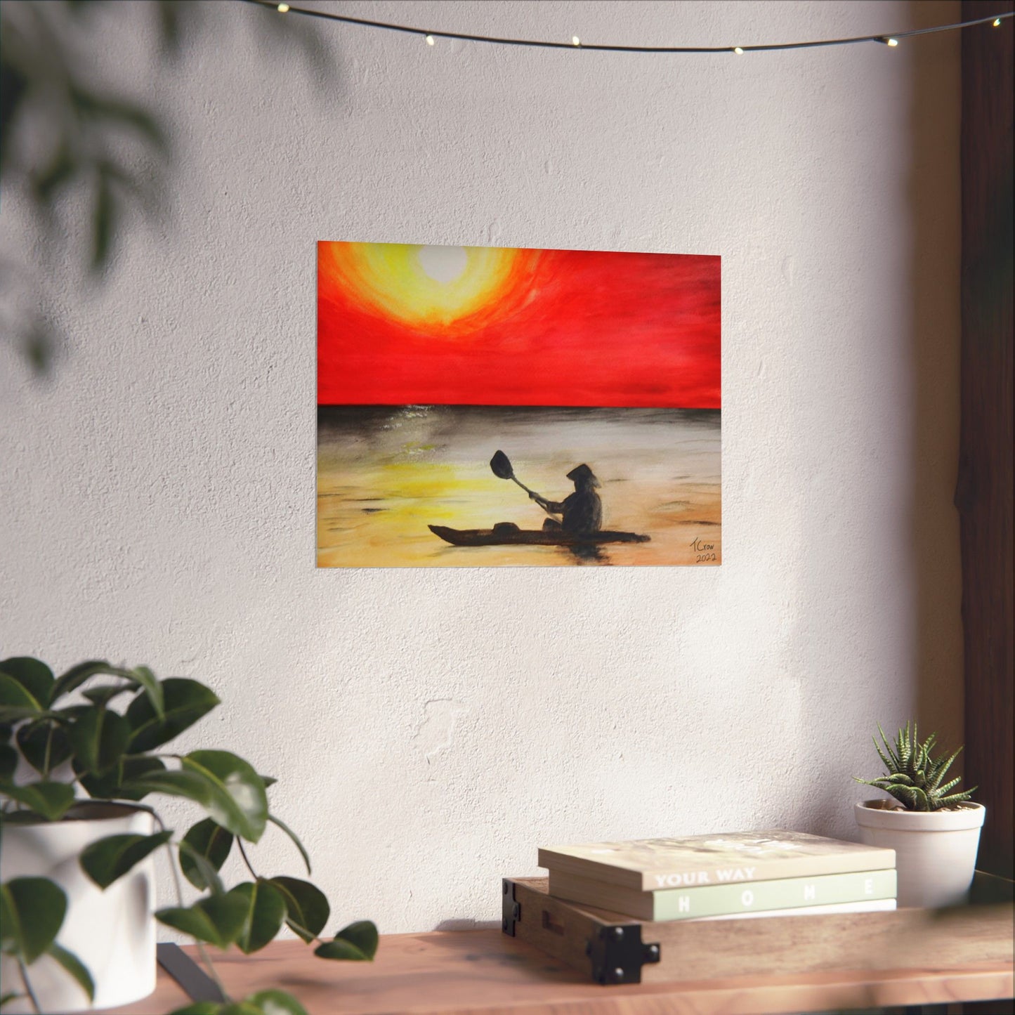 Kayaker at Sunset - Matte Poster Print