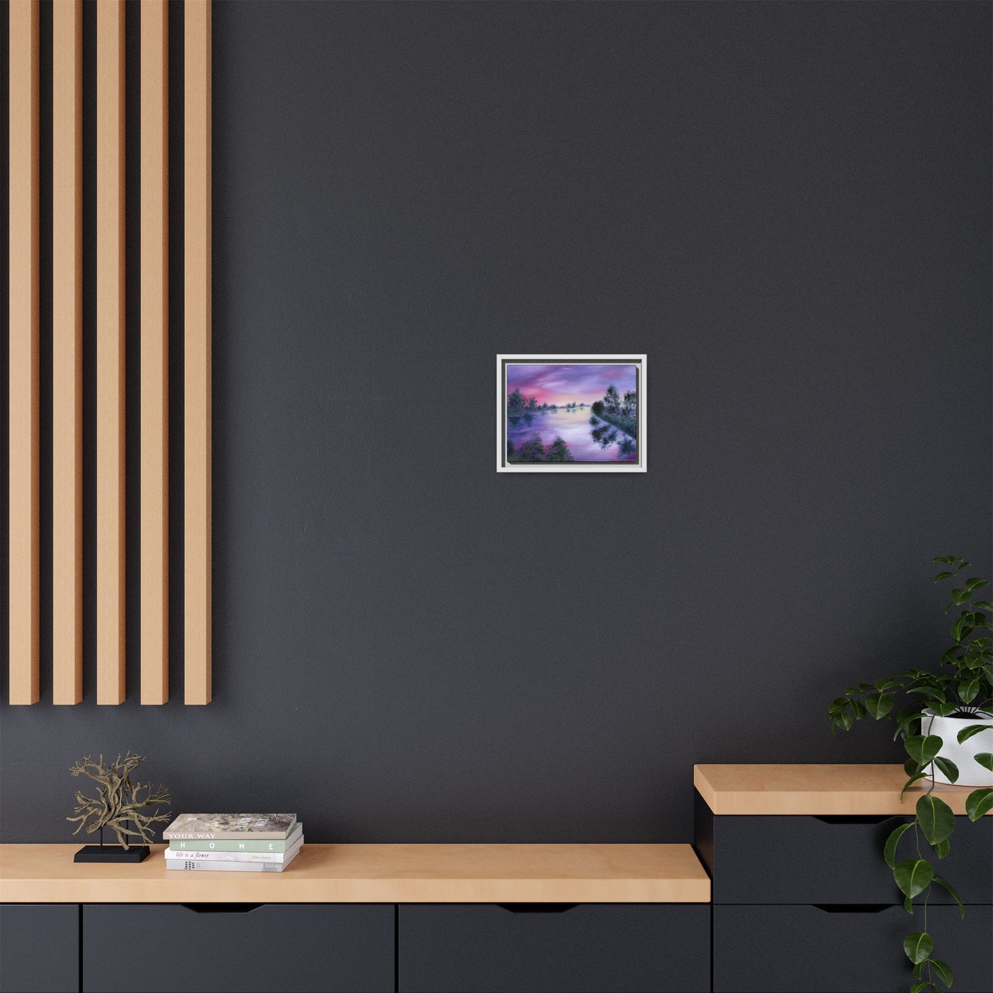 Lavender Lake - Framed Canvas Print