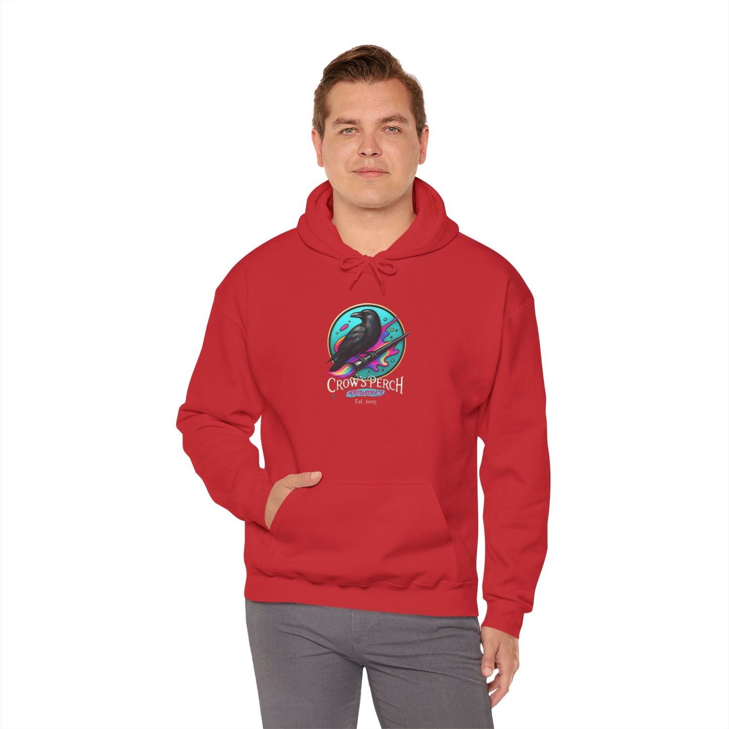 Crow's Perch Artworks Graphic Hoodie, Cozy Sweatshirt Gift, Stylish Layering Piece, Everyday Fashion Statement