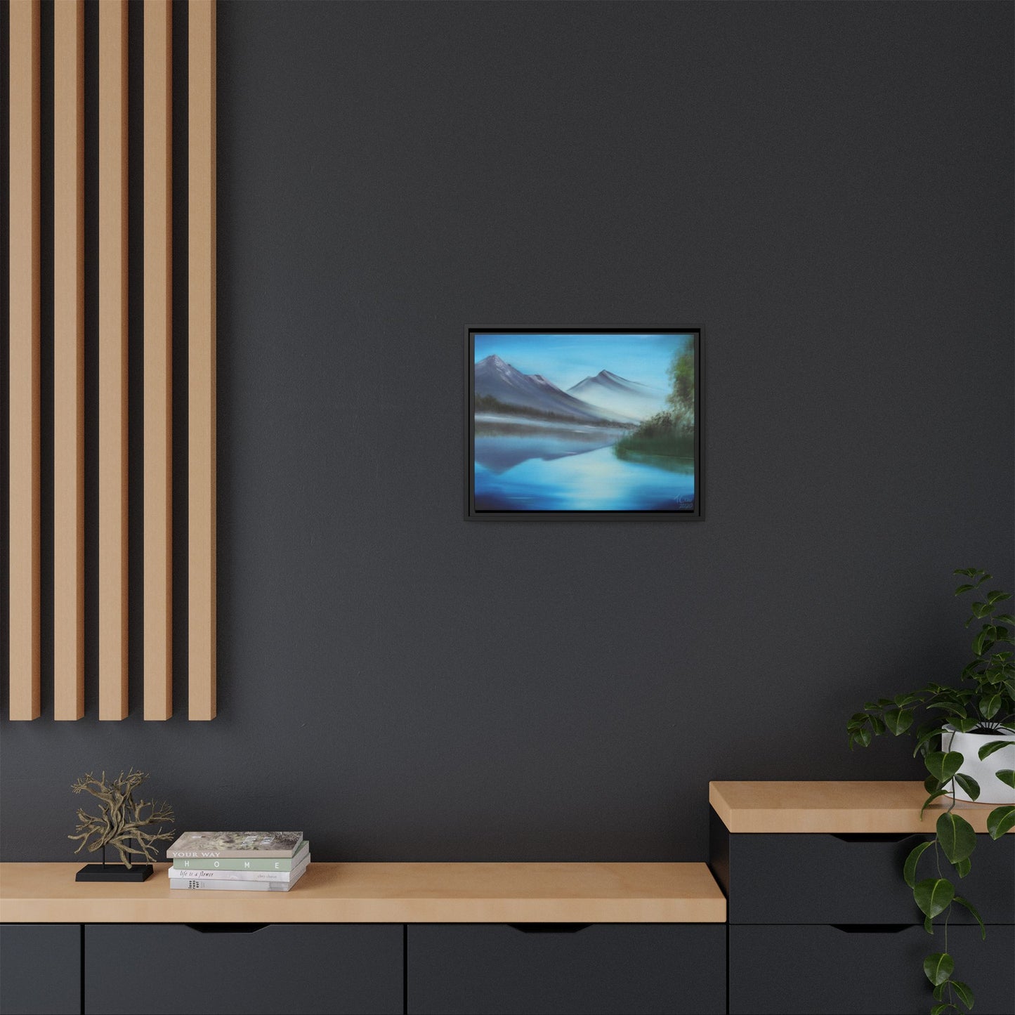 Mirror of the Mountains - Framed Canvas Print