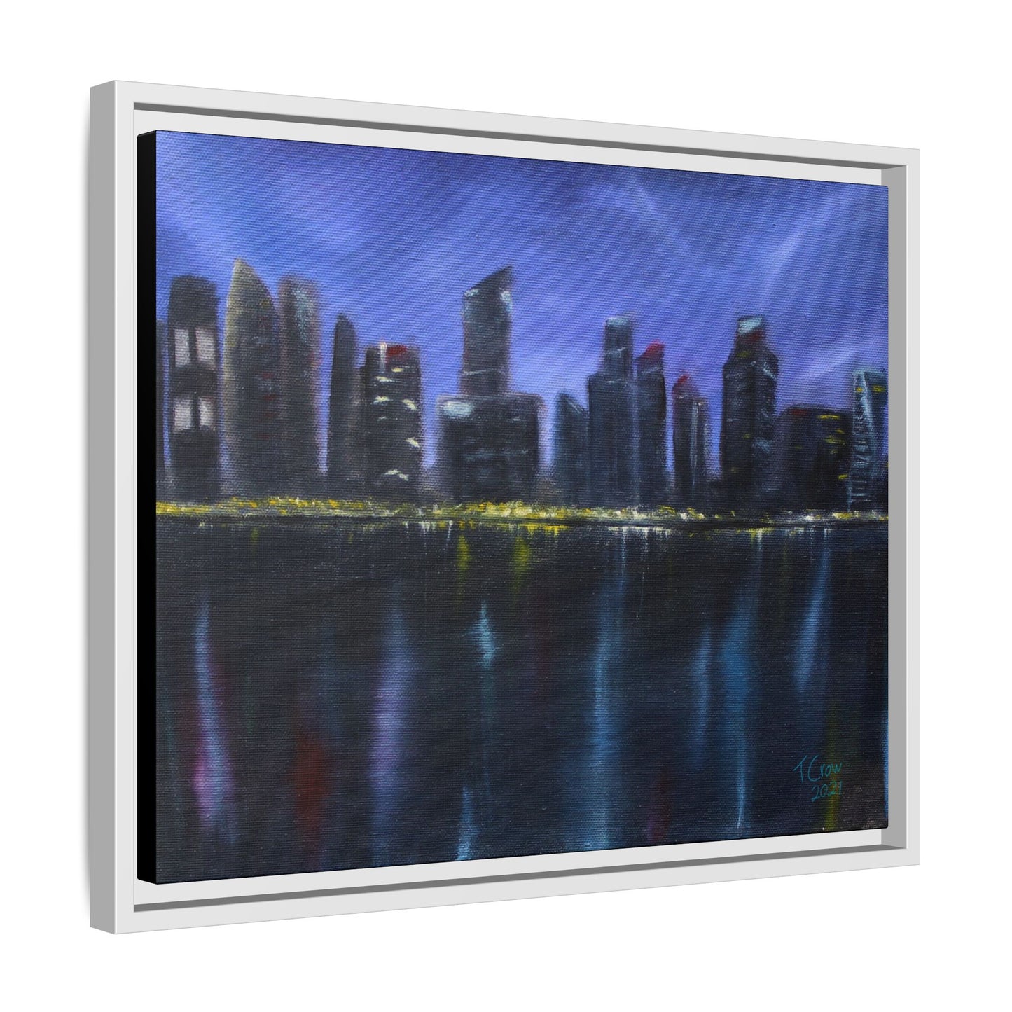 City Lights - Framed Canvas Print