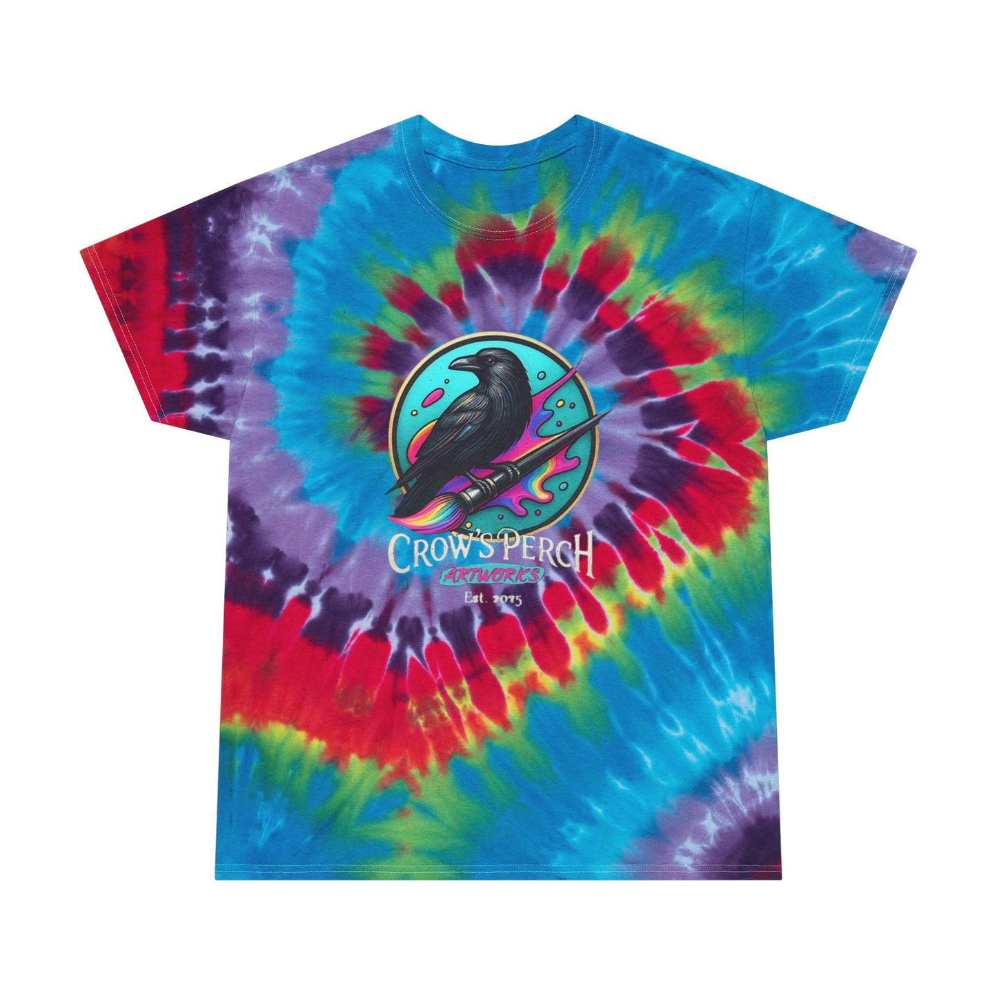 Crow's Perch Artworks Spiral Tie-Dye Tee | Boho Graphic Shirt, Summer Fashion, Custom Tie-Dye, Festival Wear, Casual Outfit