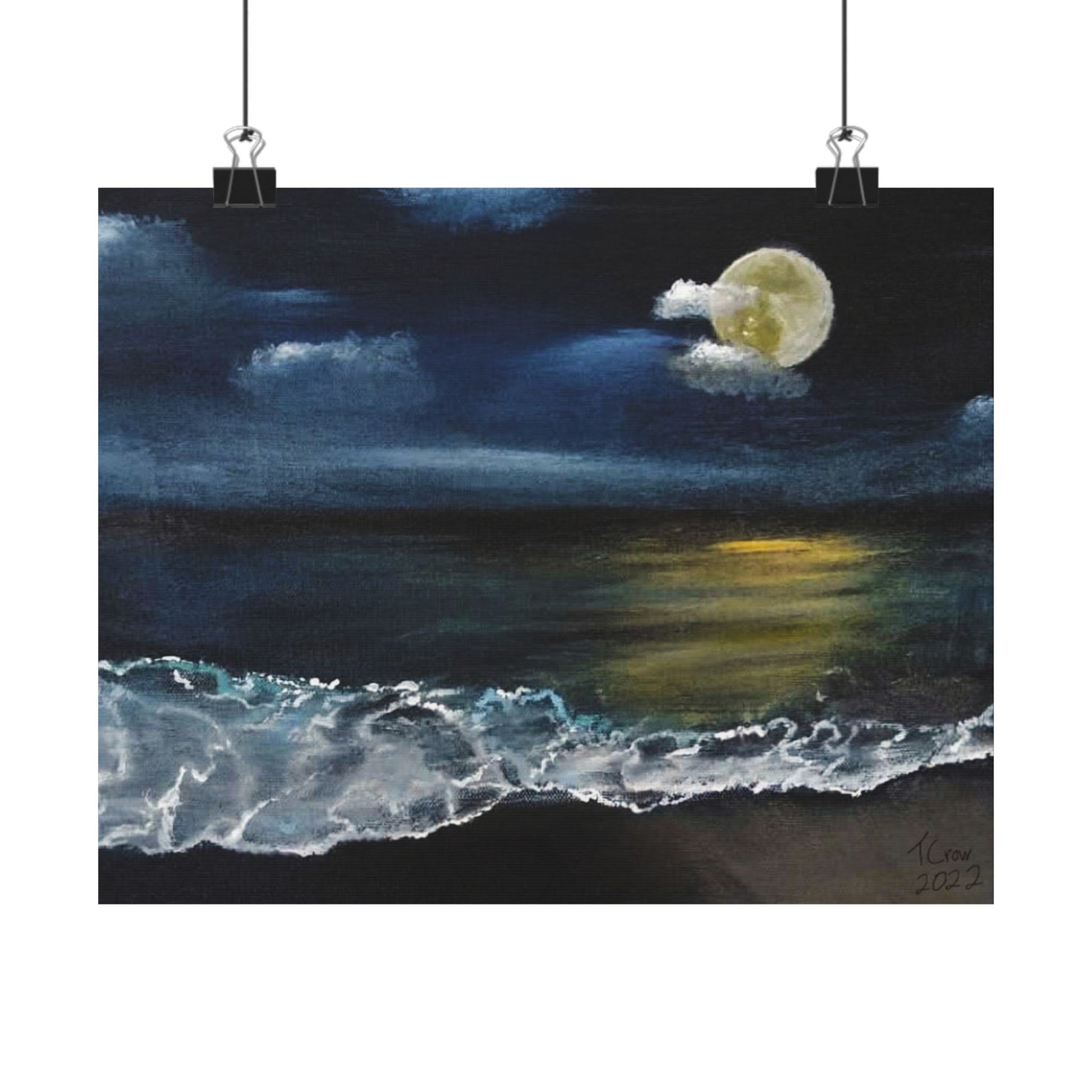 Moonlight Beach - Matte Poster Print Printify