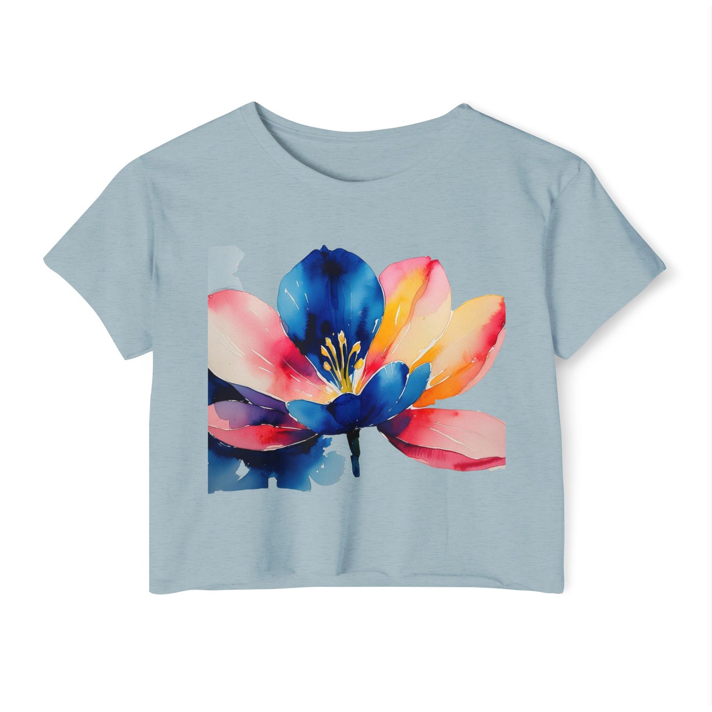 Women's Floral Festival Crop Top | Summer Top, Music Festival Outfit, Boho Chic Style, Vacation Wear, Beach Party Tee