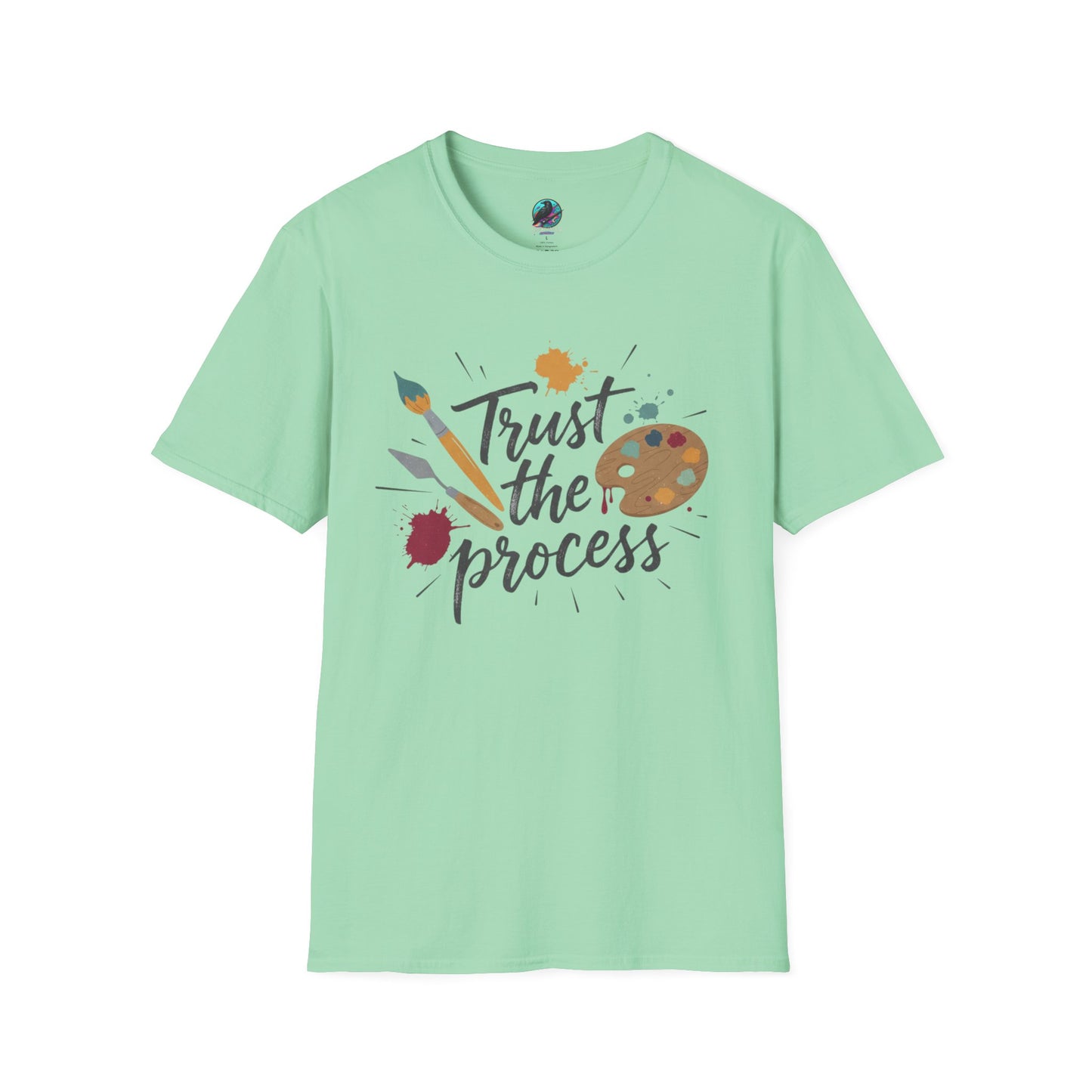 Trust the Process Artist T-Shirt - Inspirational Painter Tee with Palette & Brush Printify