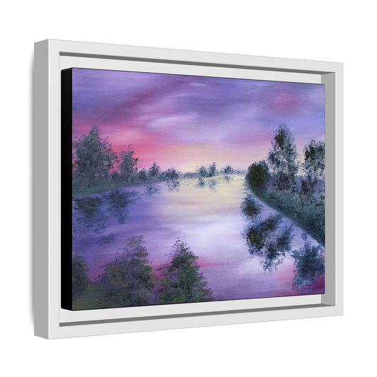 Lavender Lake - Framed Canvas Print