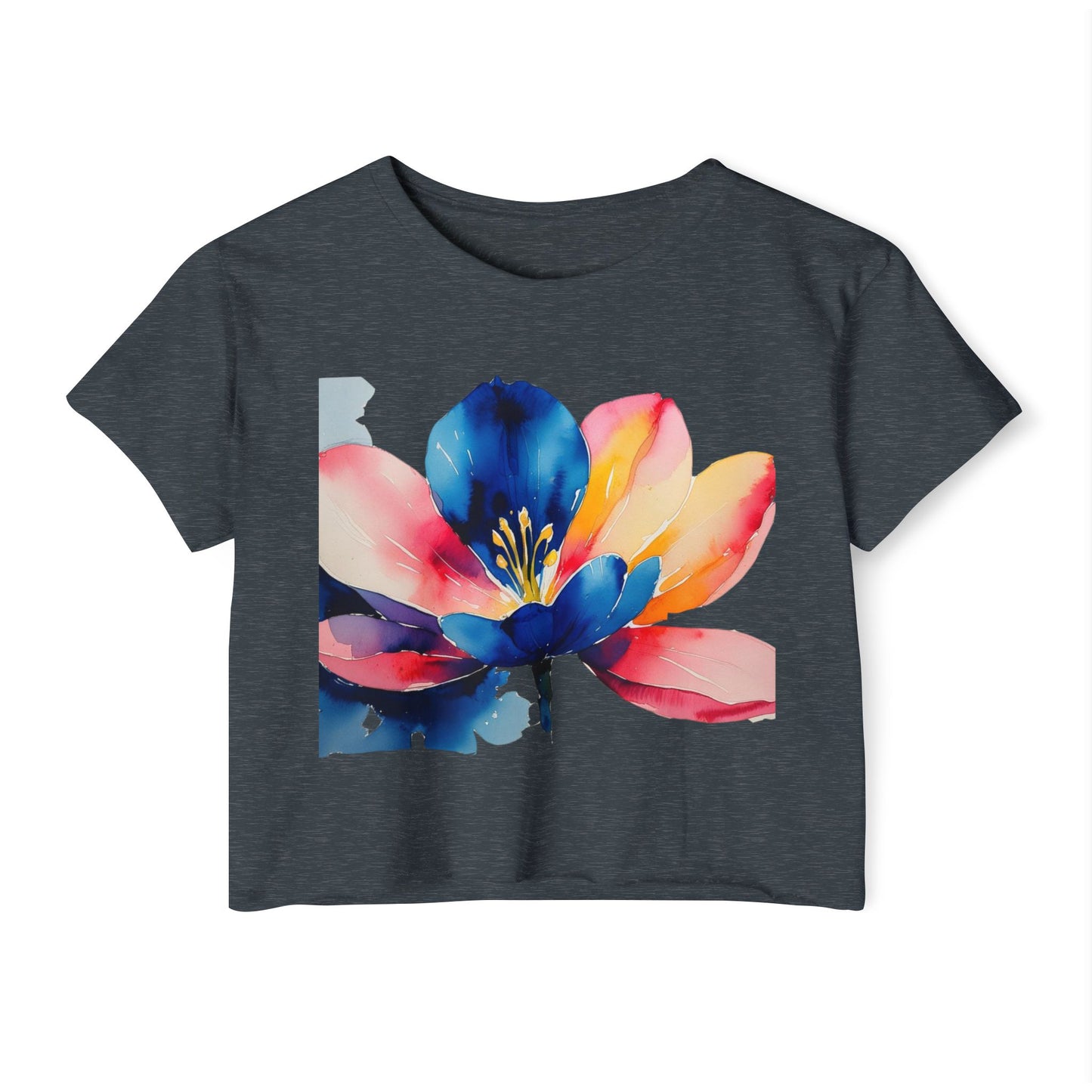 Women's Floral Festival Crop Top | Summer Top, Music Festival Outfit, Boho Chic Style, Vacation Wear, Beach Party Tee