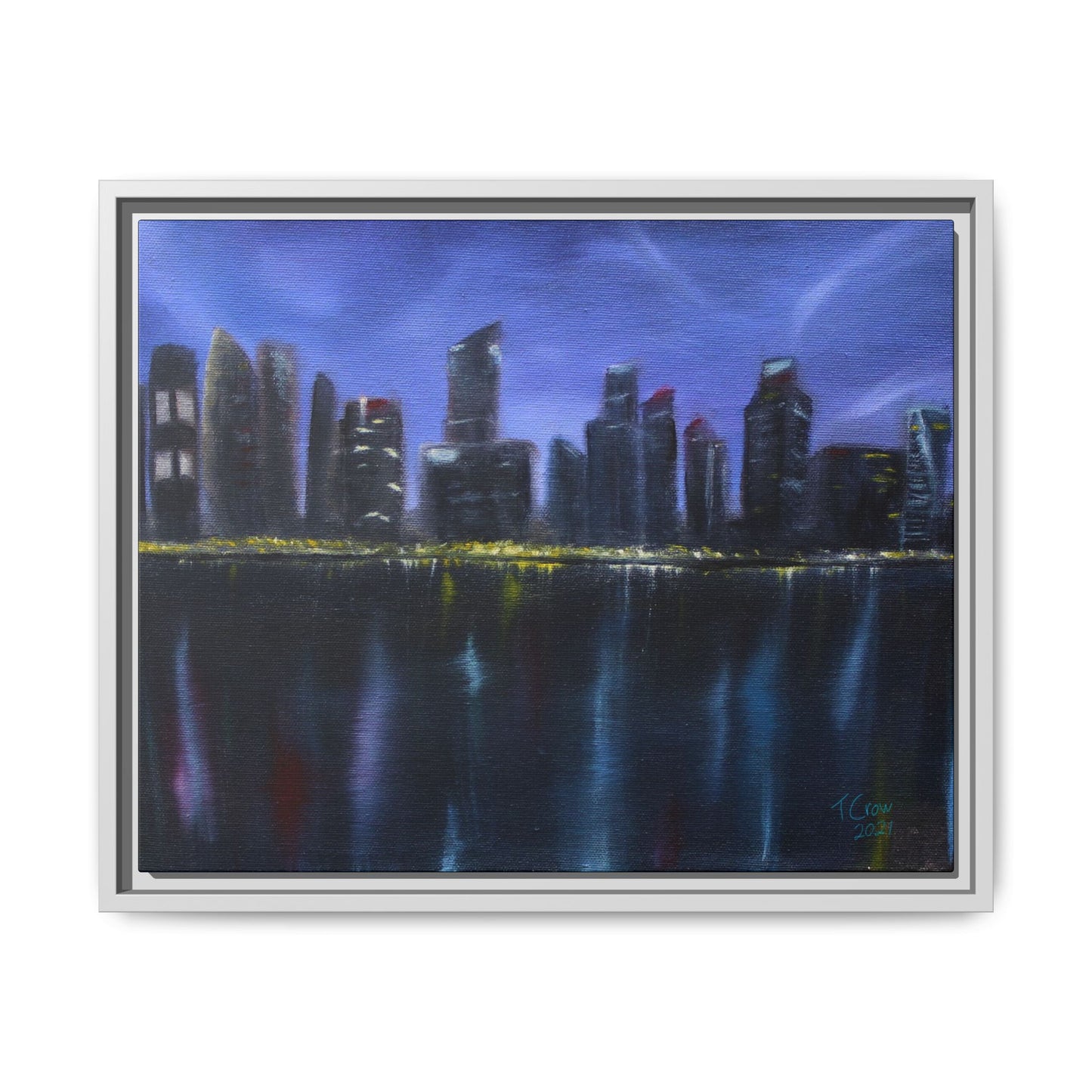 City Lights - Framed Canvas Print