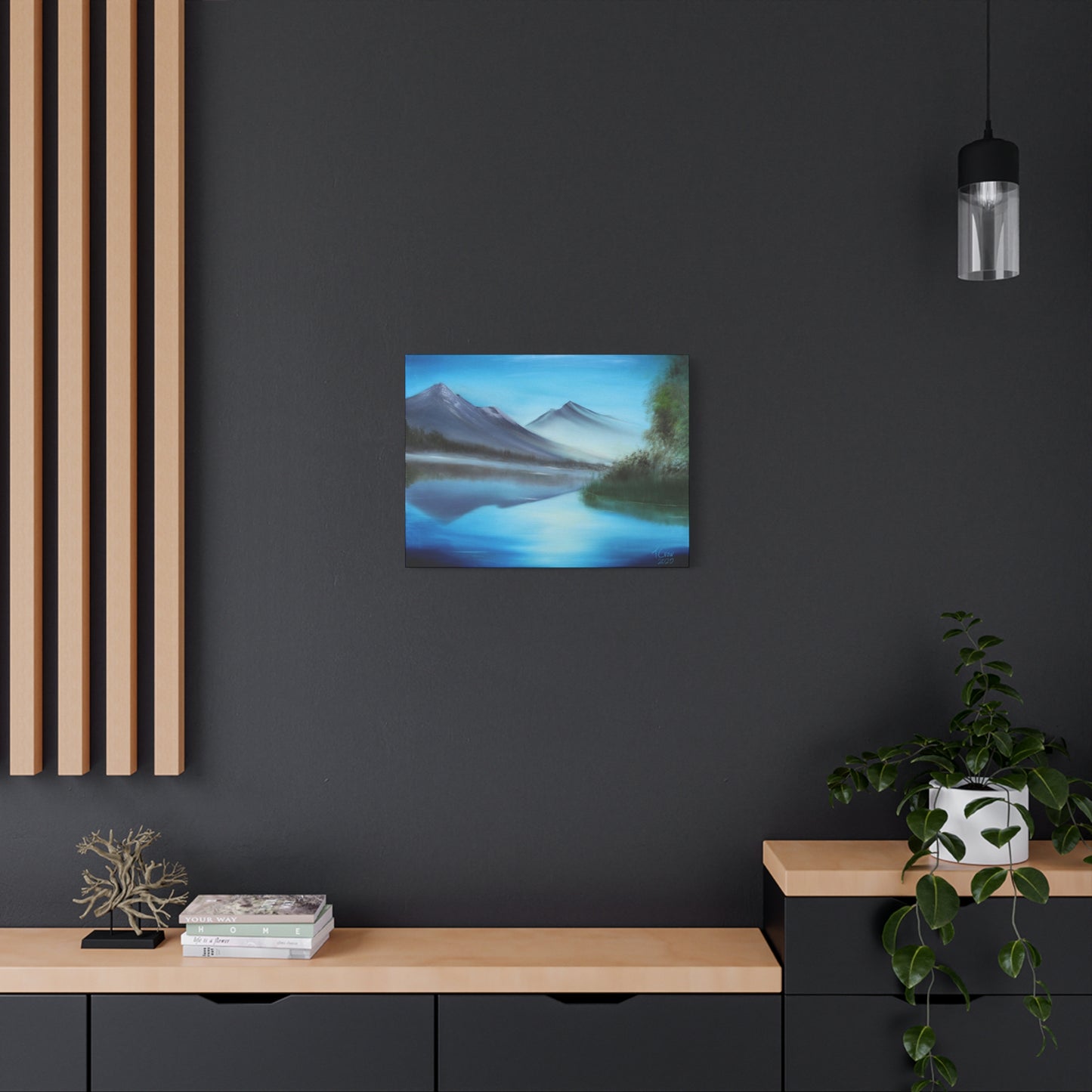 Serene Landscape Canvas Print - Tranquil Mountain Reflection