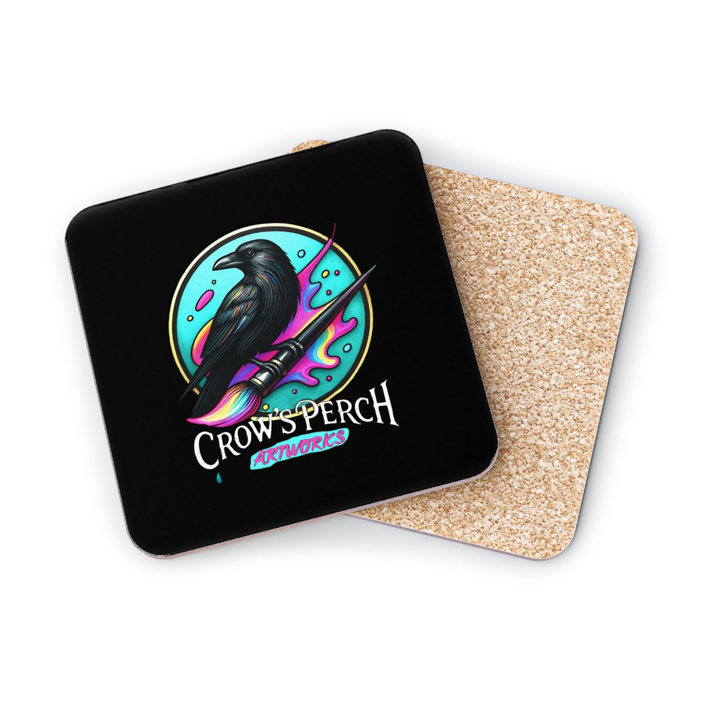 Crow's Perch Artworks Coasters, Home Bar Decor, Unique Gift, Rustic Table Accessories, Party Coasters Printify