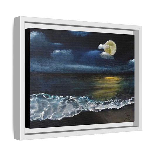 Moonlit Ocean - Framed Canvas Print