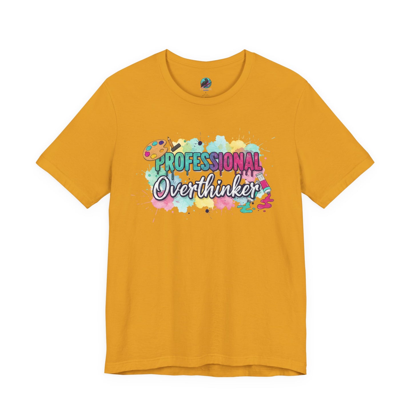 Professional Overthinker T-Shirt - Colorful Watercolor Graphic Tee Printify