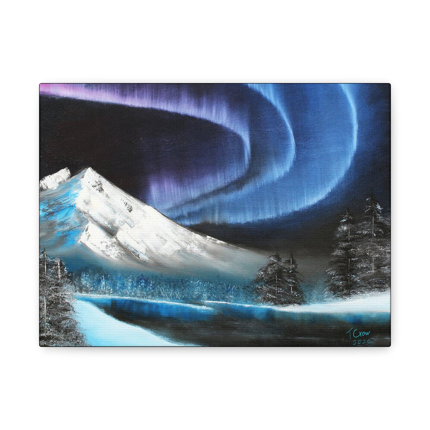 Aurora Borealis Canvas Art | Mountain Landscape Wall Decor