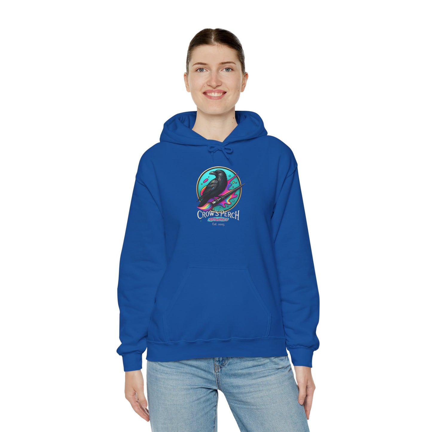 Crow's Perch Artworks Graphic Hoodie, Cozy Sweatshirt Gift, Stylish Layering Piece, Everyday Fashion Statement