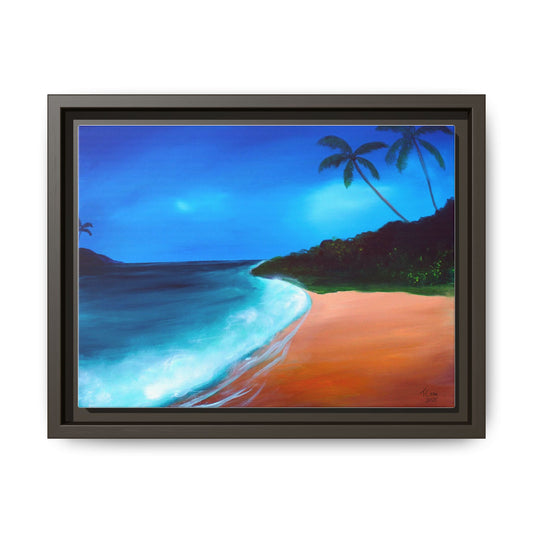Tropical Beach Framed Canvas Art – Serene Coastal Decor for Home & Beach Lovers