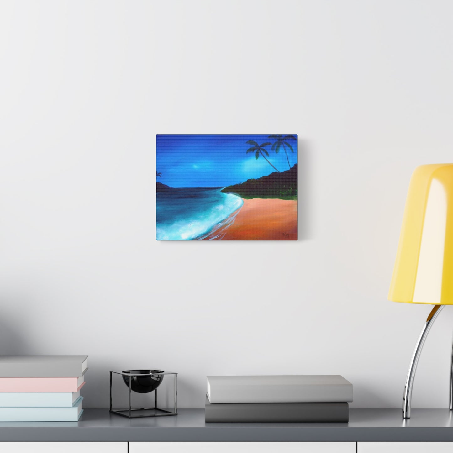 Beach Sunset Canvas Wall Art - Tropical Ocean Decor