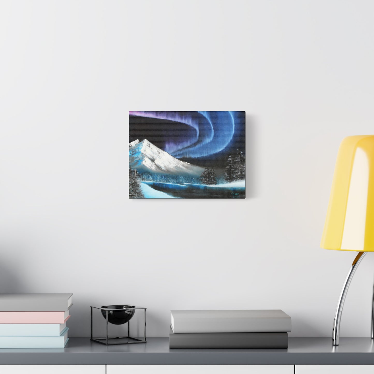 Aurora Borealis Canvas Art | Mountain Landscape Wall Decor