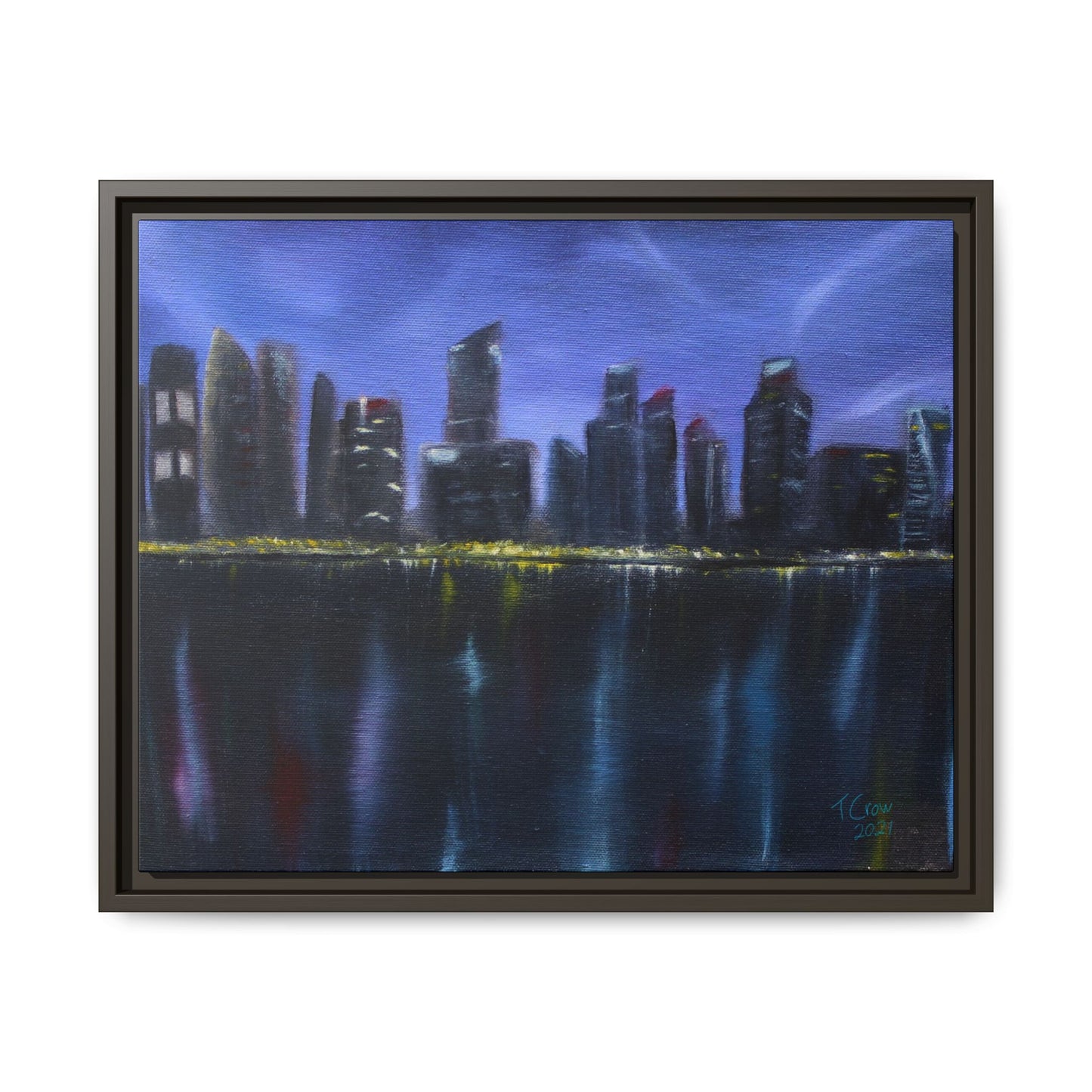 City Lights - Framed Canvas Print