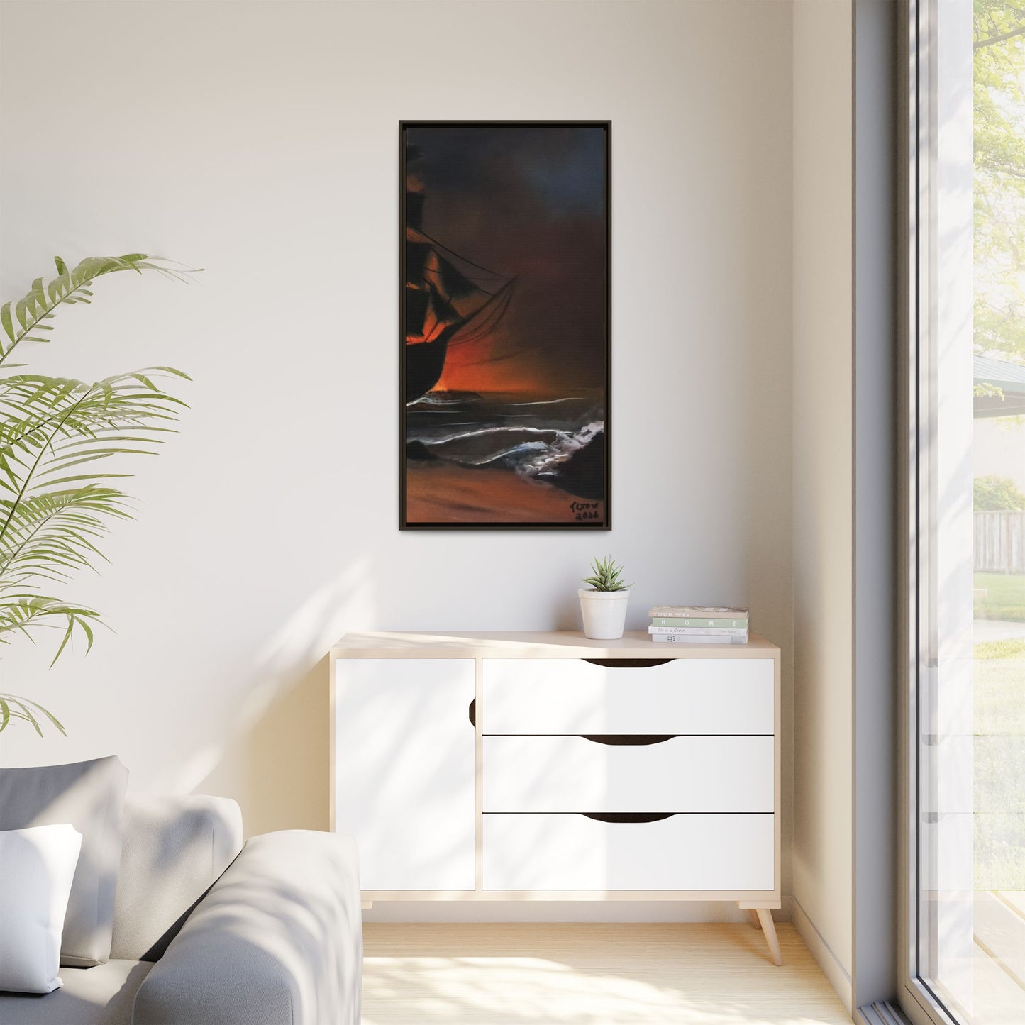 Pirate Ship Panel 3 - Framed Canvas Print Printify