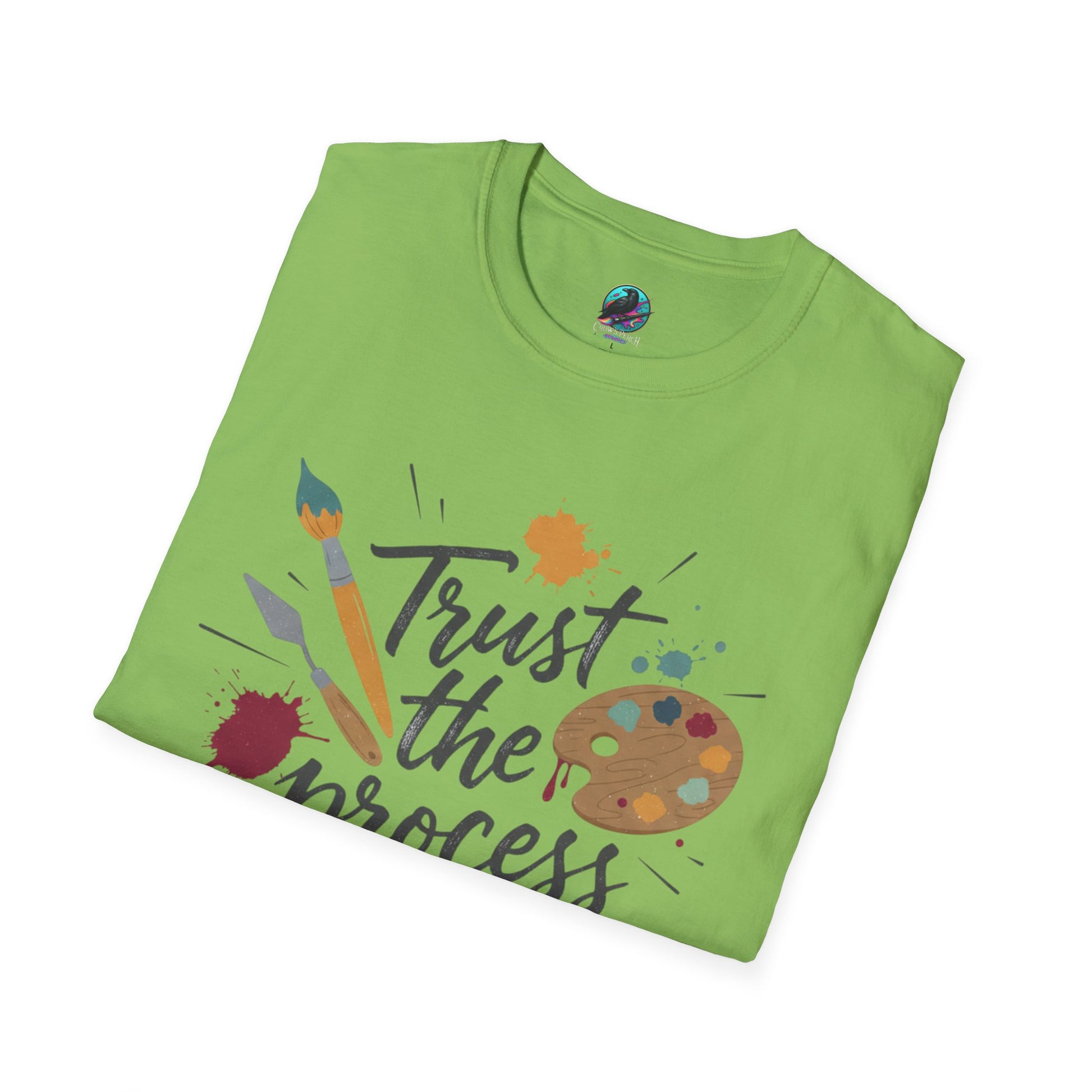 Trust the Process Artist T-Shirt - Inspirational Painter Tee with Palette & Brush Printify