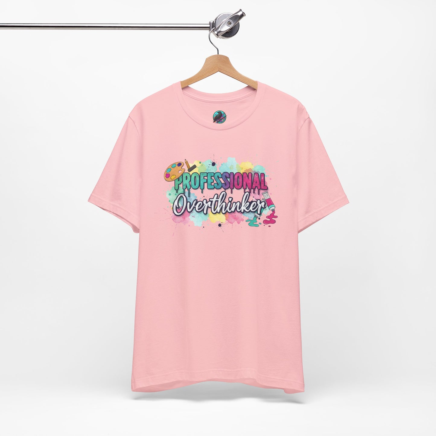 Professional Overthinker T-Shirt - Colorful Watercolor Graphic Tee Printify