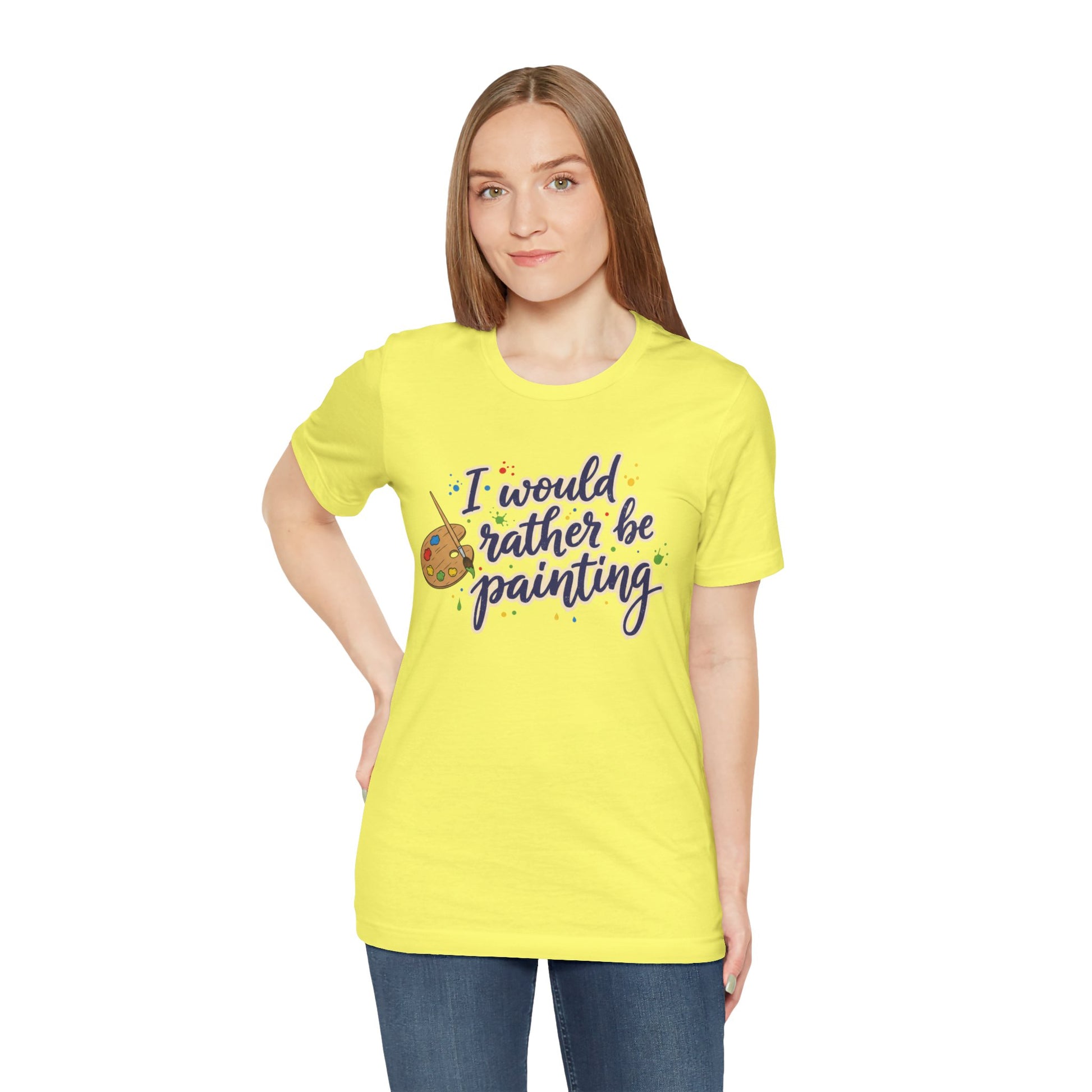 I Would Rather Be Painting T-Shirt – Artist Palette Graphic Tee Printify